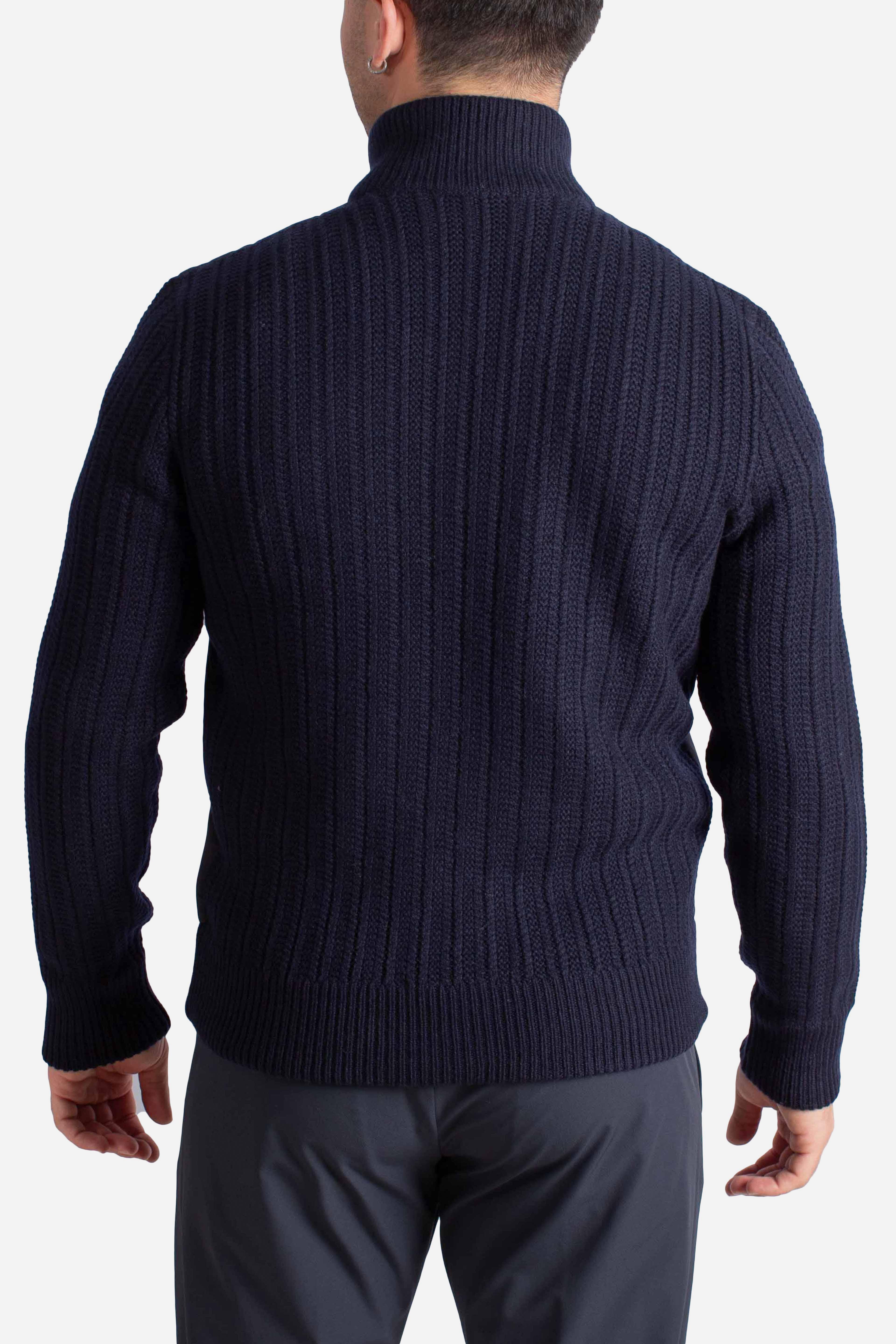 Giubbino Bomber con Maniche in Maglia Blu Navy 1314625077598 GRAN SASSO