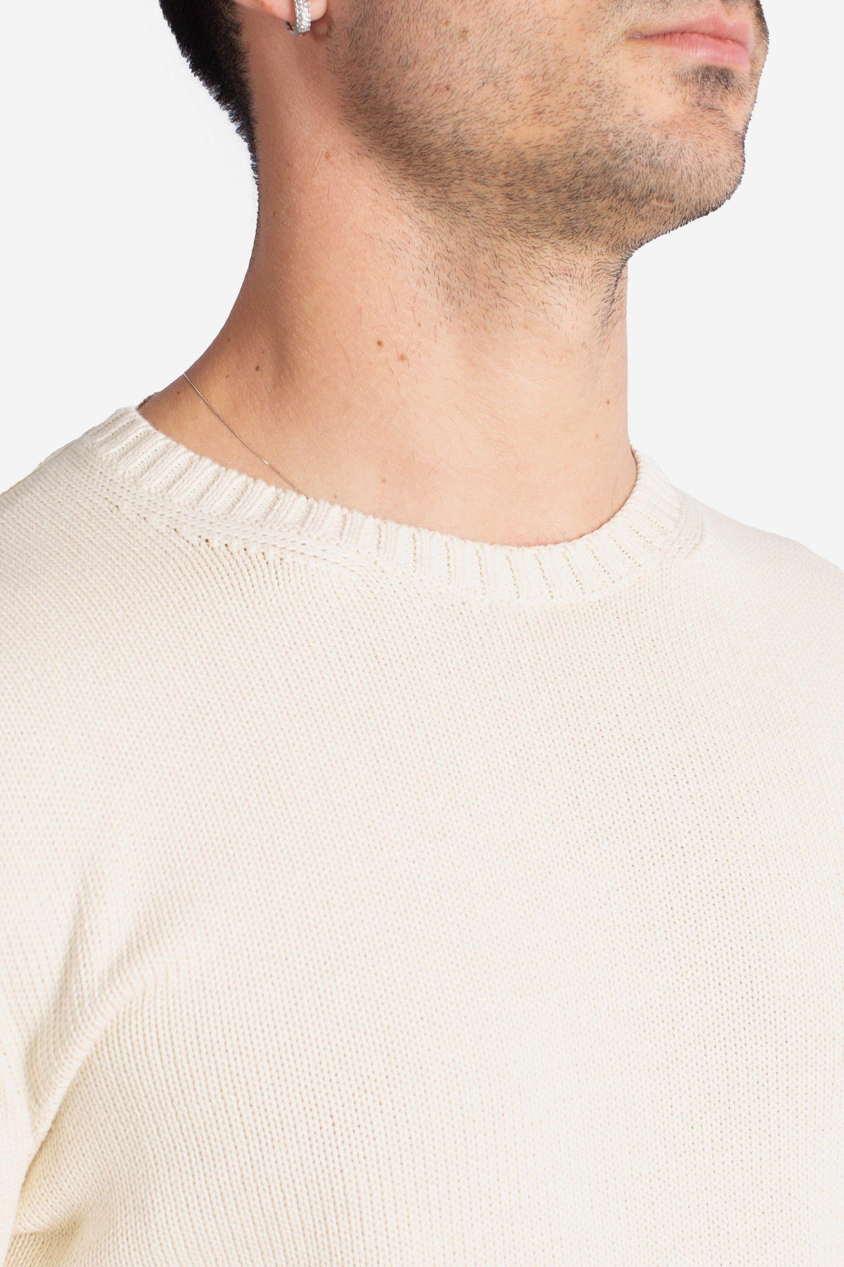 Maglia a girocollo in cotone cream 710810846035 POLO RALPH LAUREN