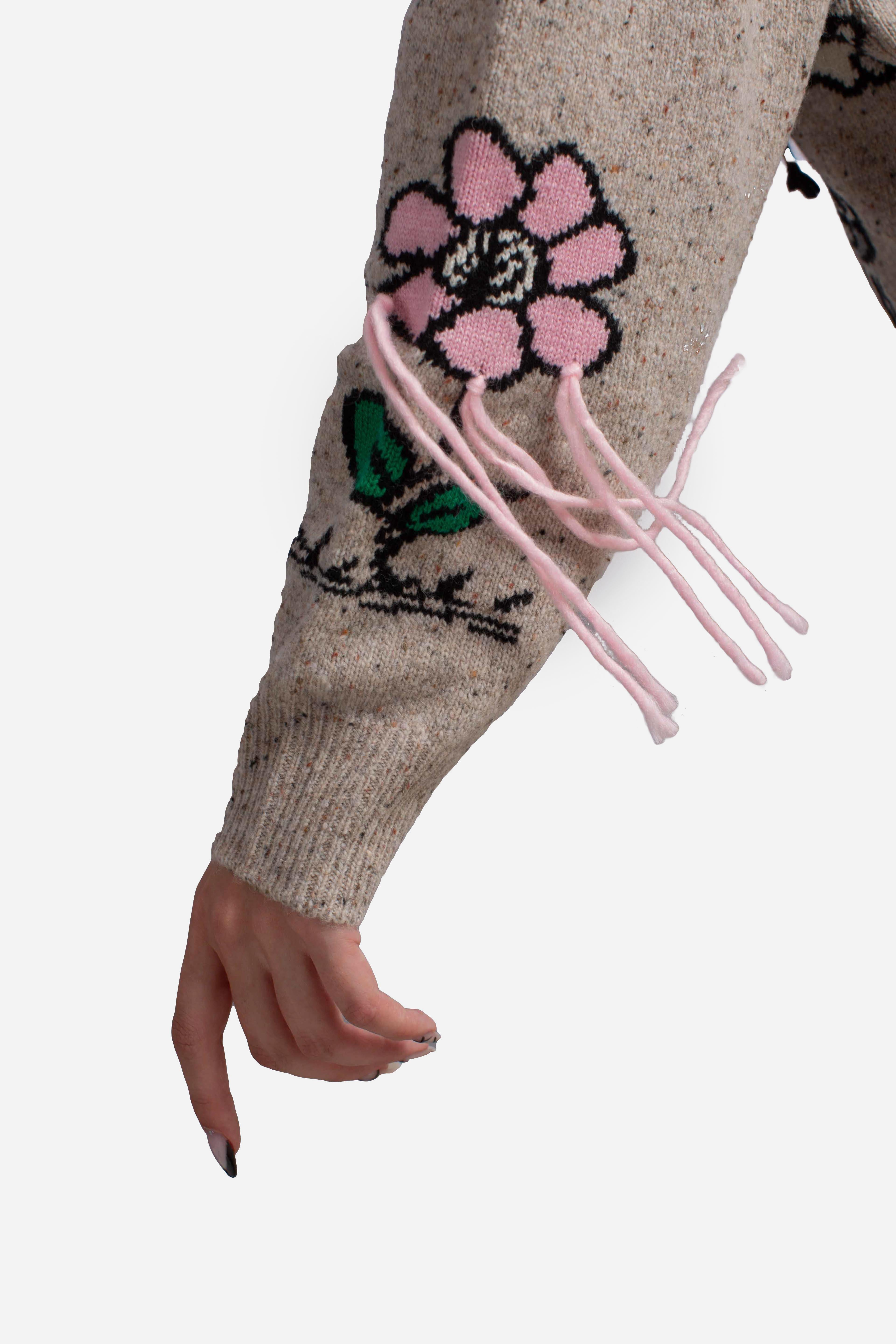 Cardigan Donna Snoopy & Lucy Skating Beige SASI00204125I MC2 SAINT BARTH