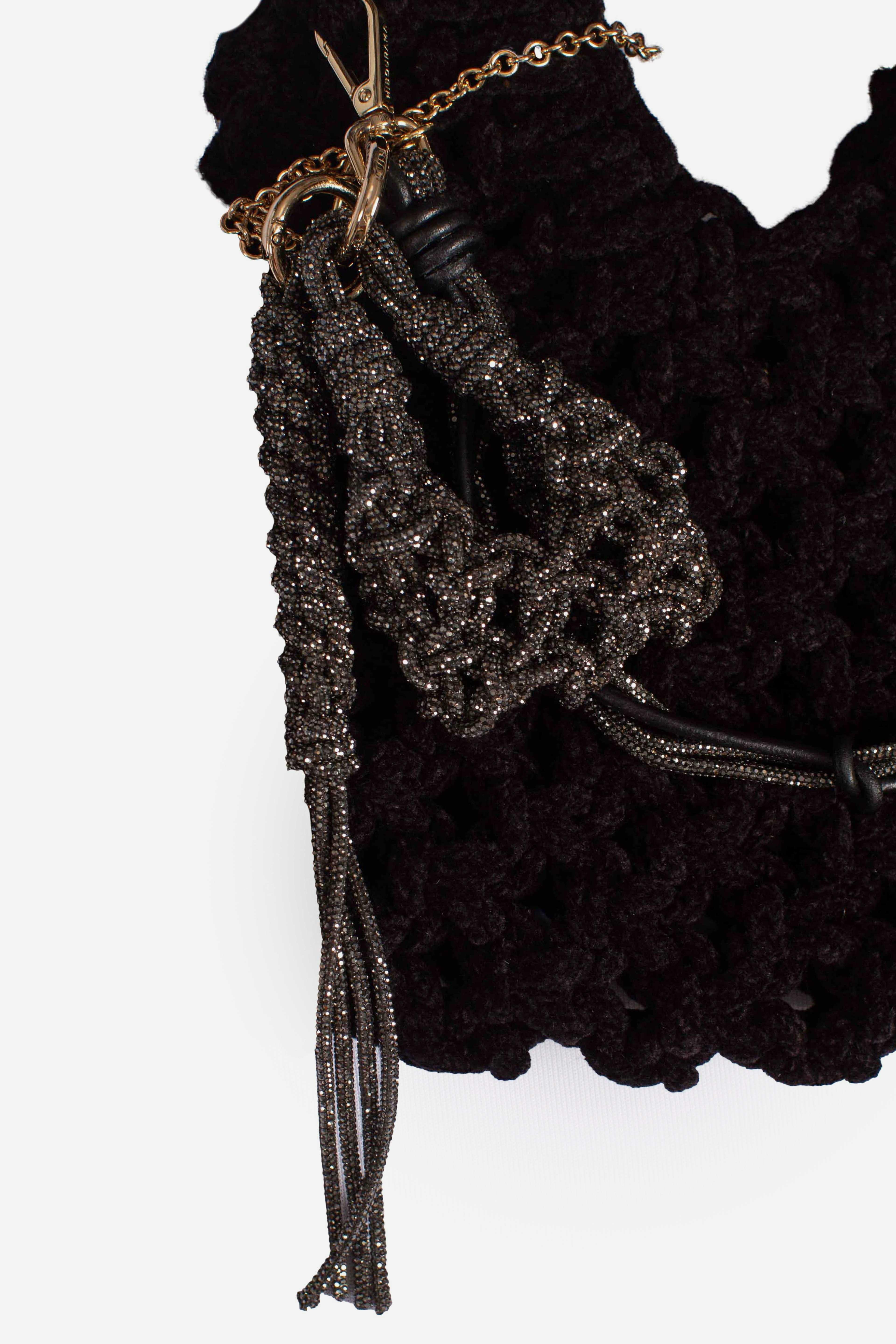 borsa VANNIFIQUE BIG VELVET CHARMS black VANNIFIQUE BIG VELVET CHARMSBLACK HIBOURAMA