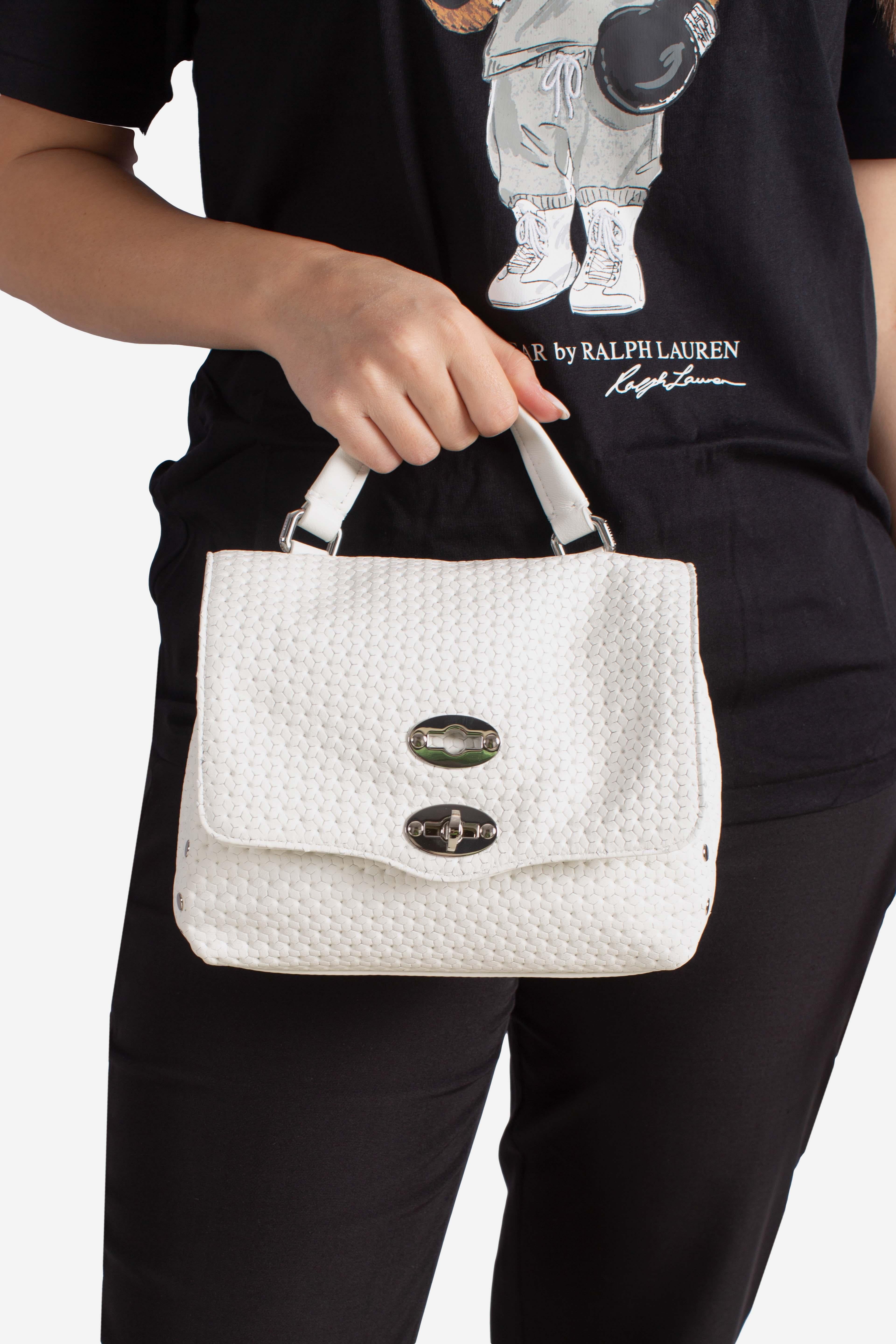 Borsa Postina Baby effetto intrecciato white cima 0680102190000BZ1170 ZANELLATO