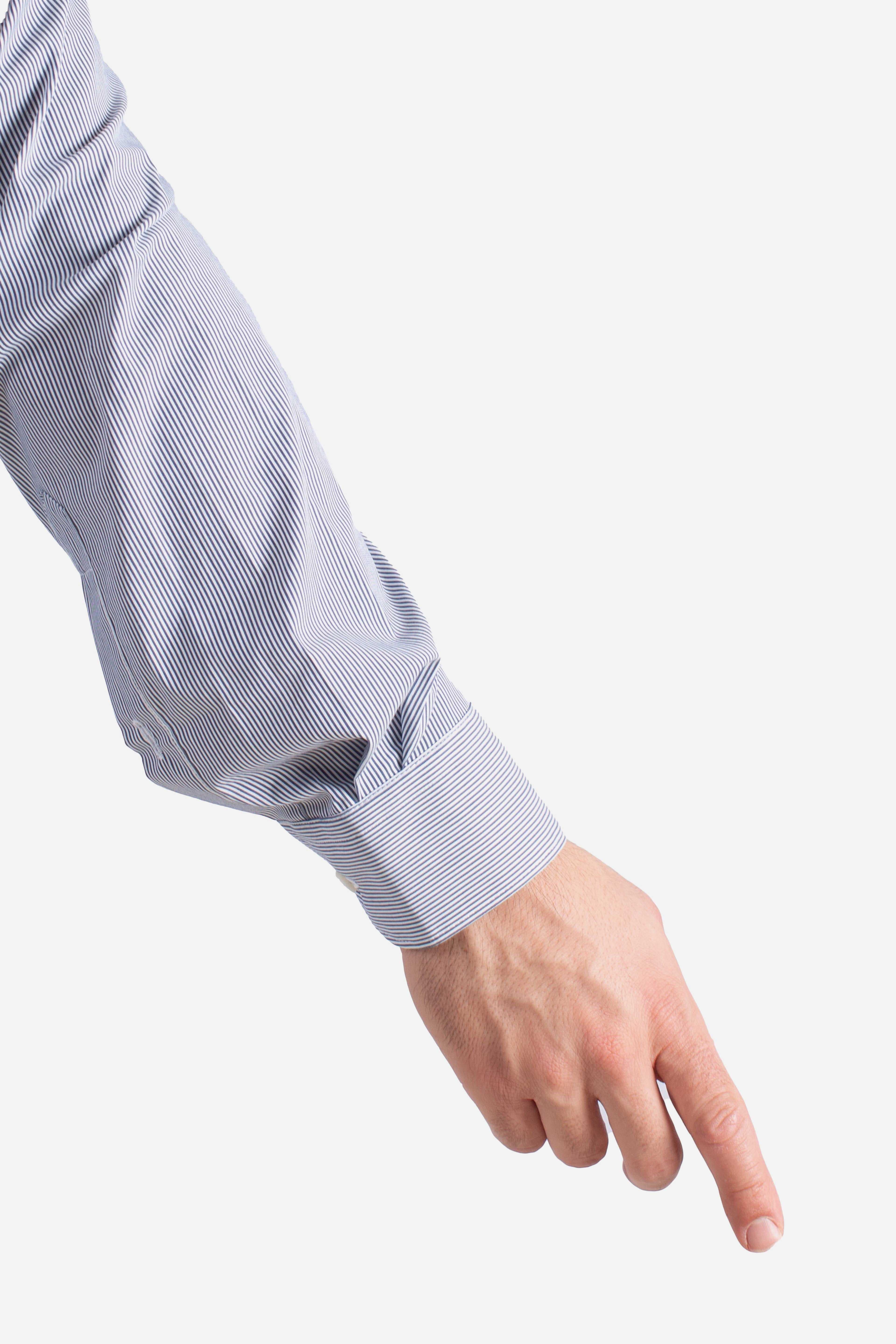 Camicia Uomo semi francese Stretch Microfantasia bianco celeste NCMA150259SXAIU806 FAY