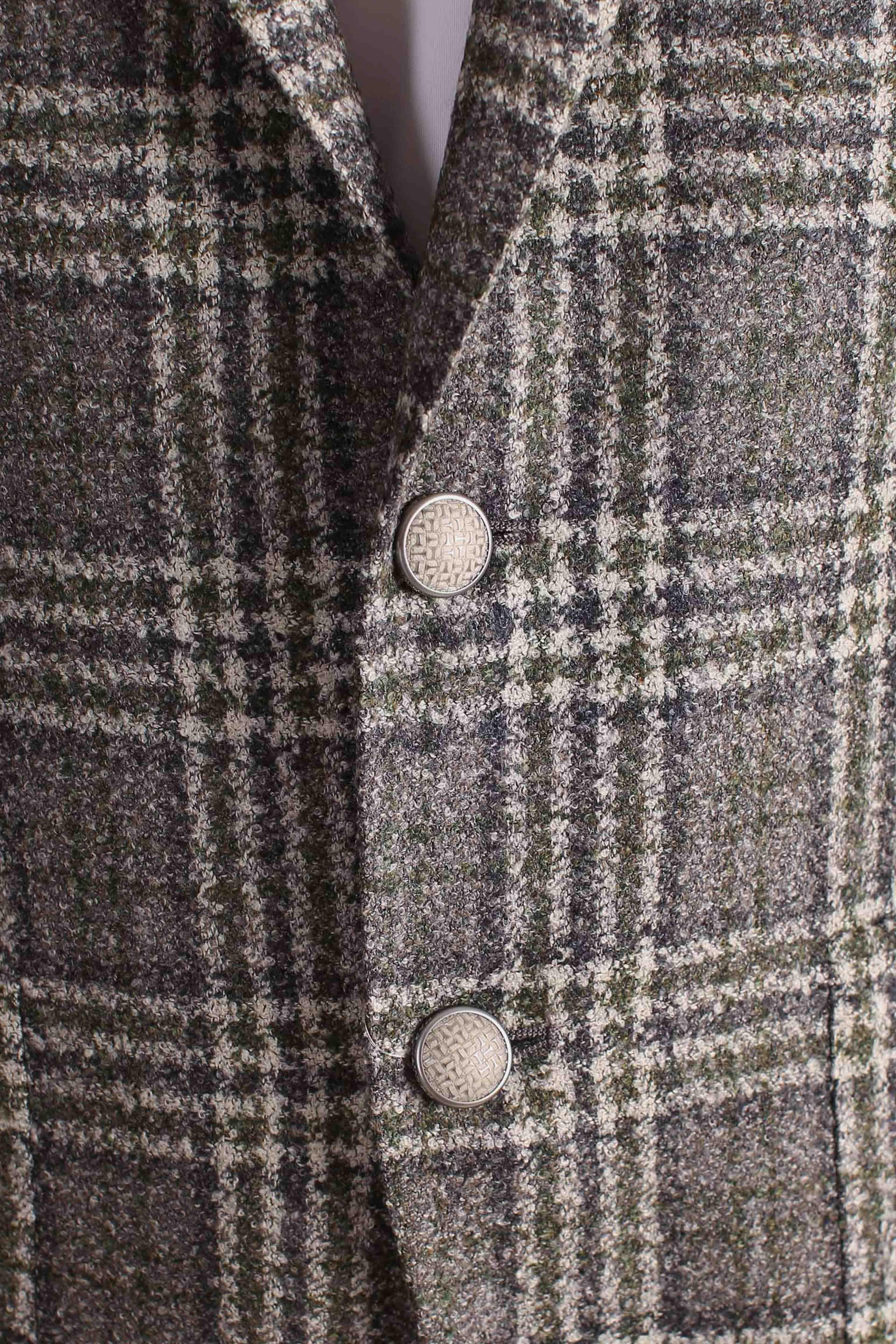 Giacca monopetto Principe di Galles in Lana grigio silver 1SMC22K440022QV3304 TAGLIATORE