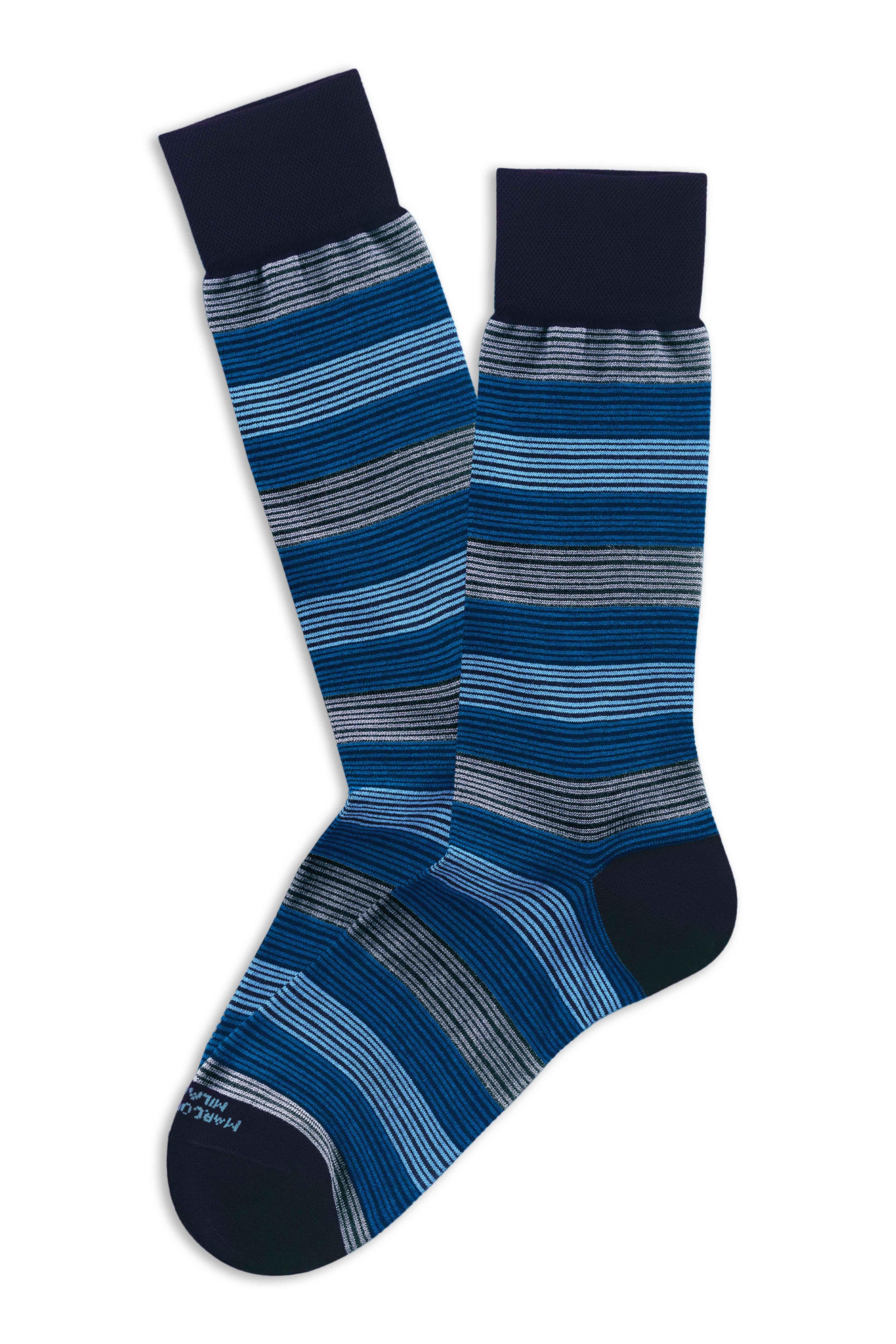 Calza rigata navy blue MAR4815LY11 MARCOLIANI