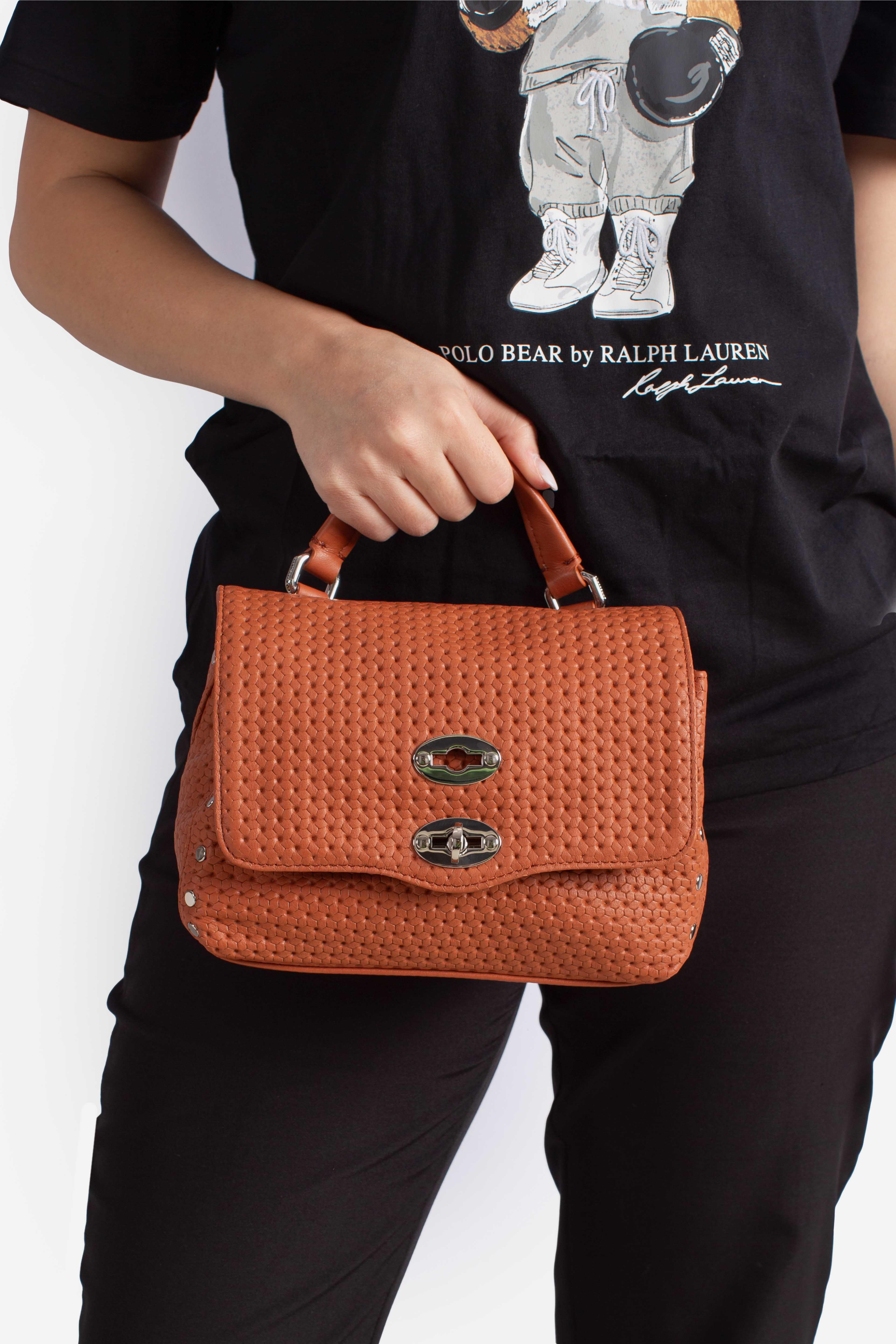 Borsa Postina Baby effetto intrecciato brown brandy 0680102190000BZ0203 ZANELLATO