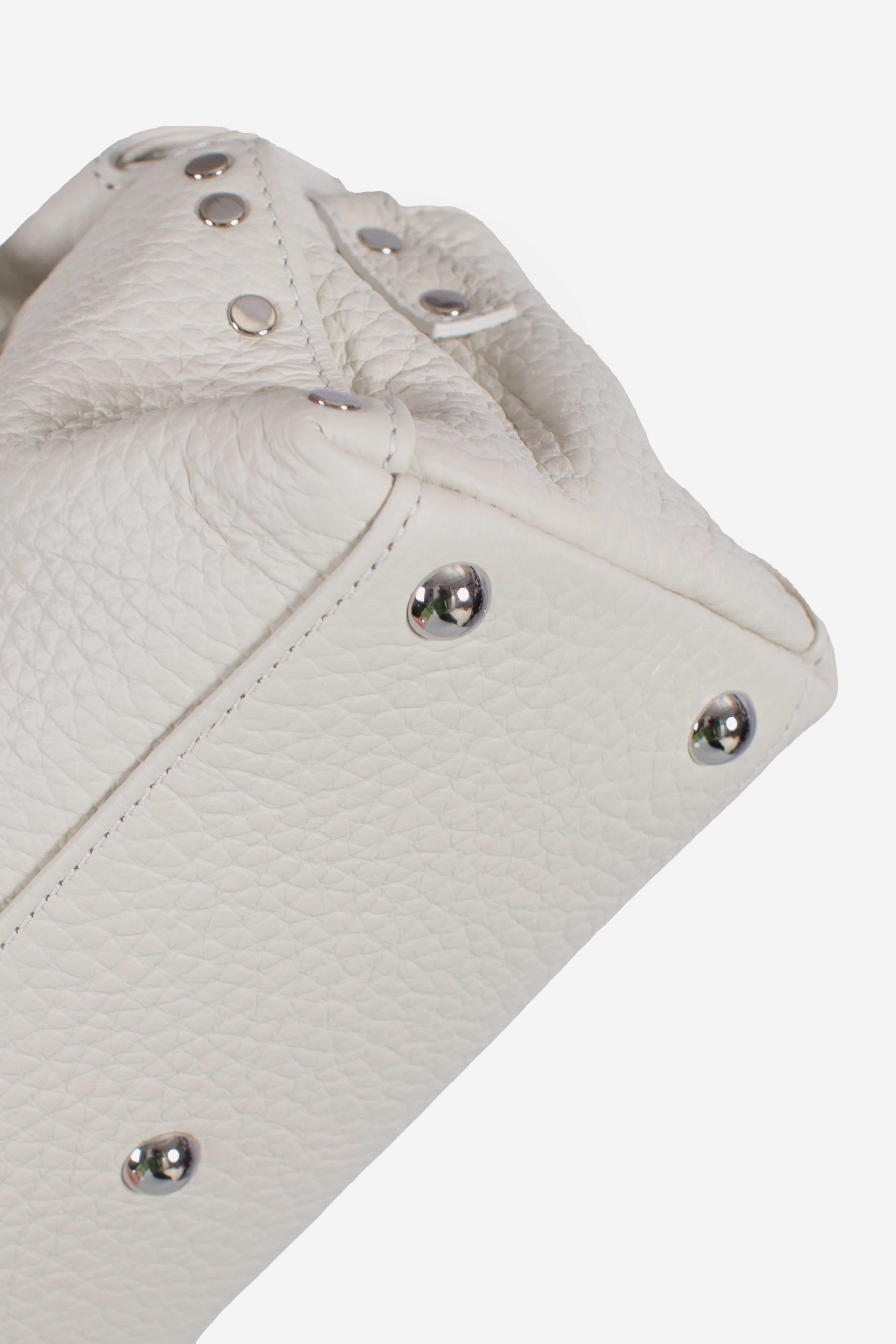 BORSA DOTTA BABY IN PELLE MARTELLATA white d'alba 0687501120000BZ1198 ZANELLATO