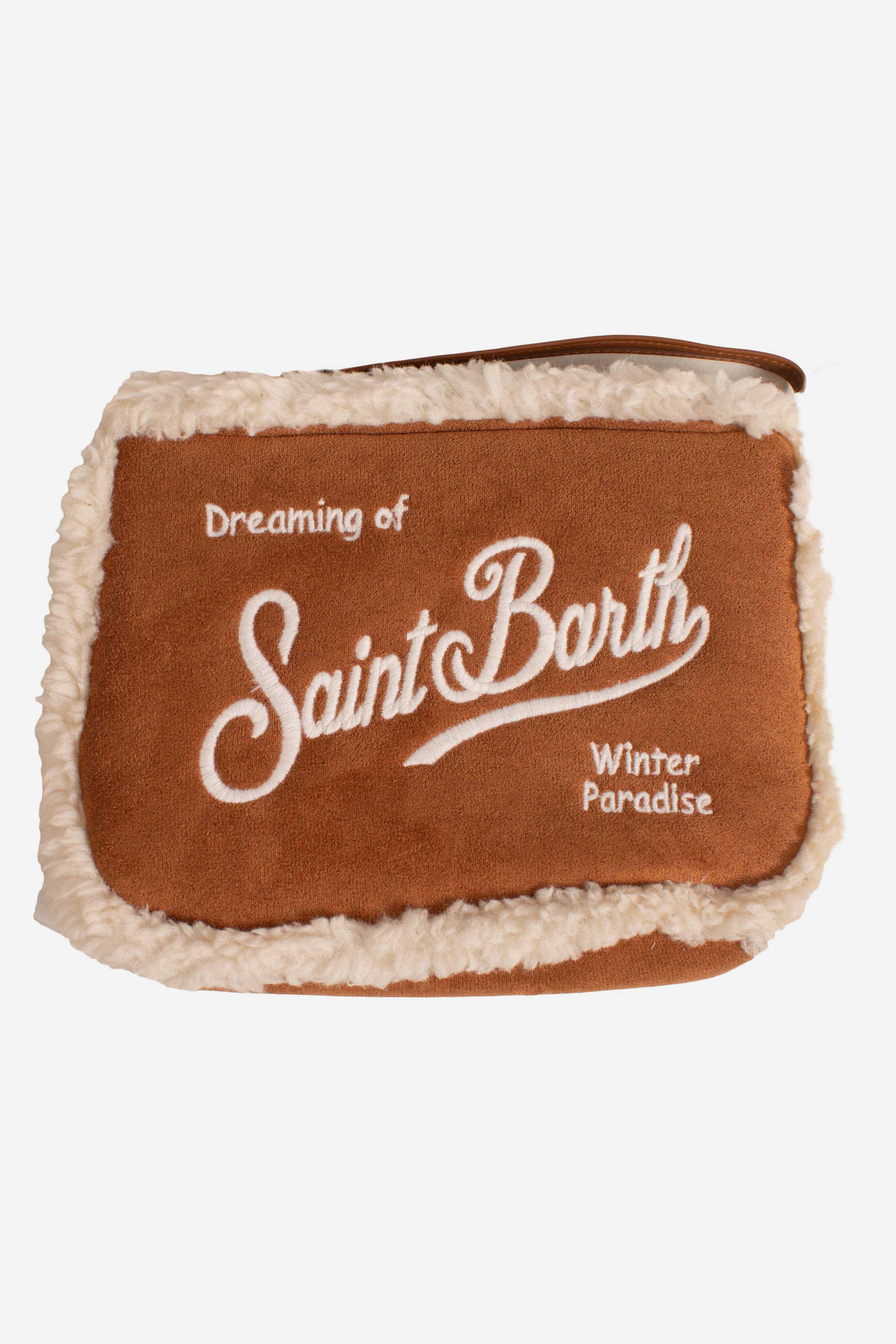 Pochette Aline "Dreaming of Saint Barth" nocciola con Dettagli in Shearling ALI003300486I MC2 SAINT BARTH
