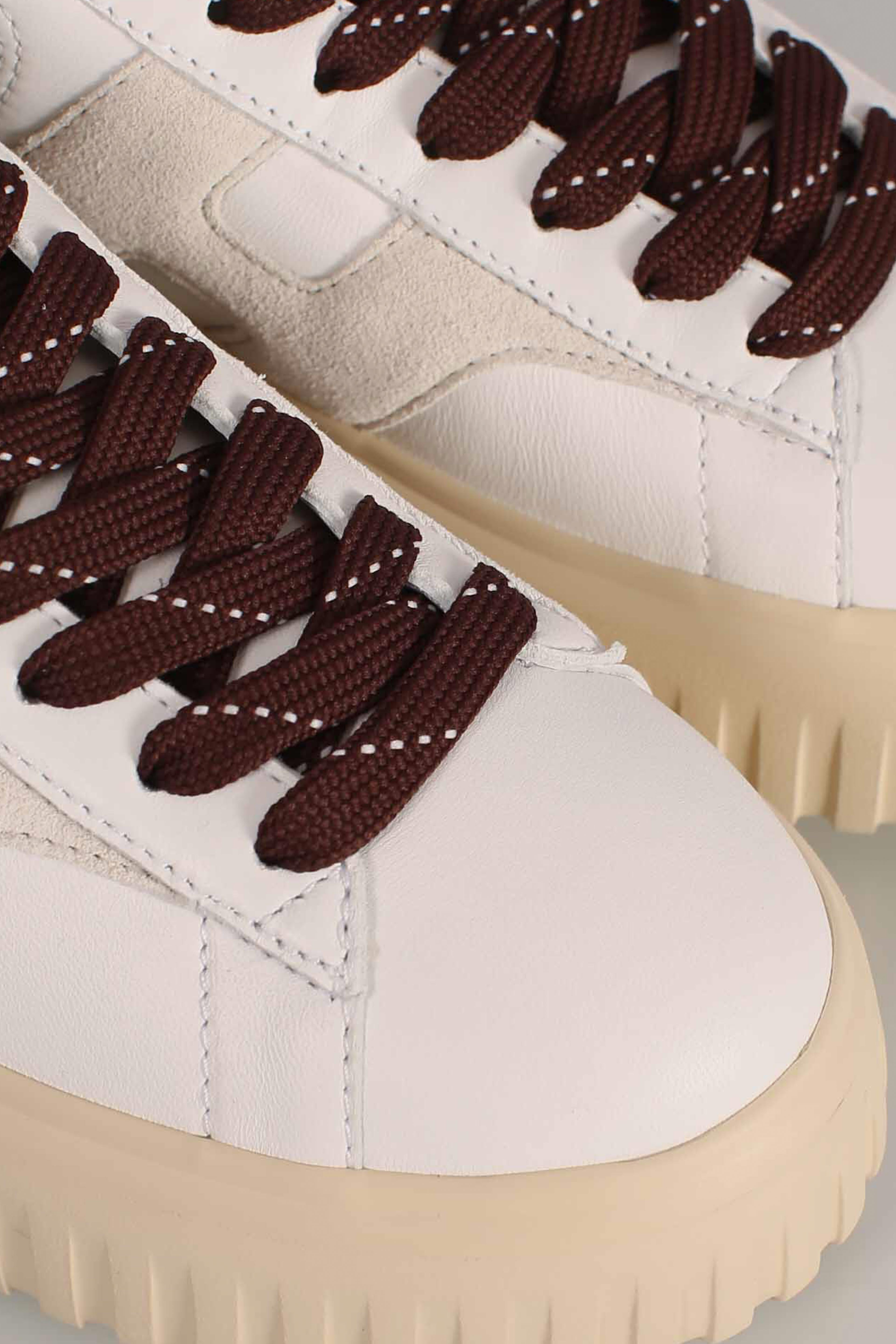 Sneakers H-Stripes Bianco Grigio Marrone HXW6450FE91UIT0BAZ HOGAN