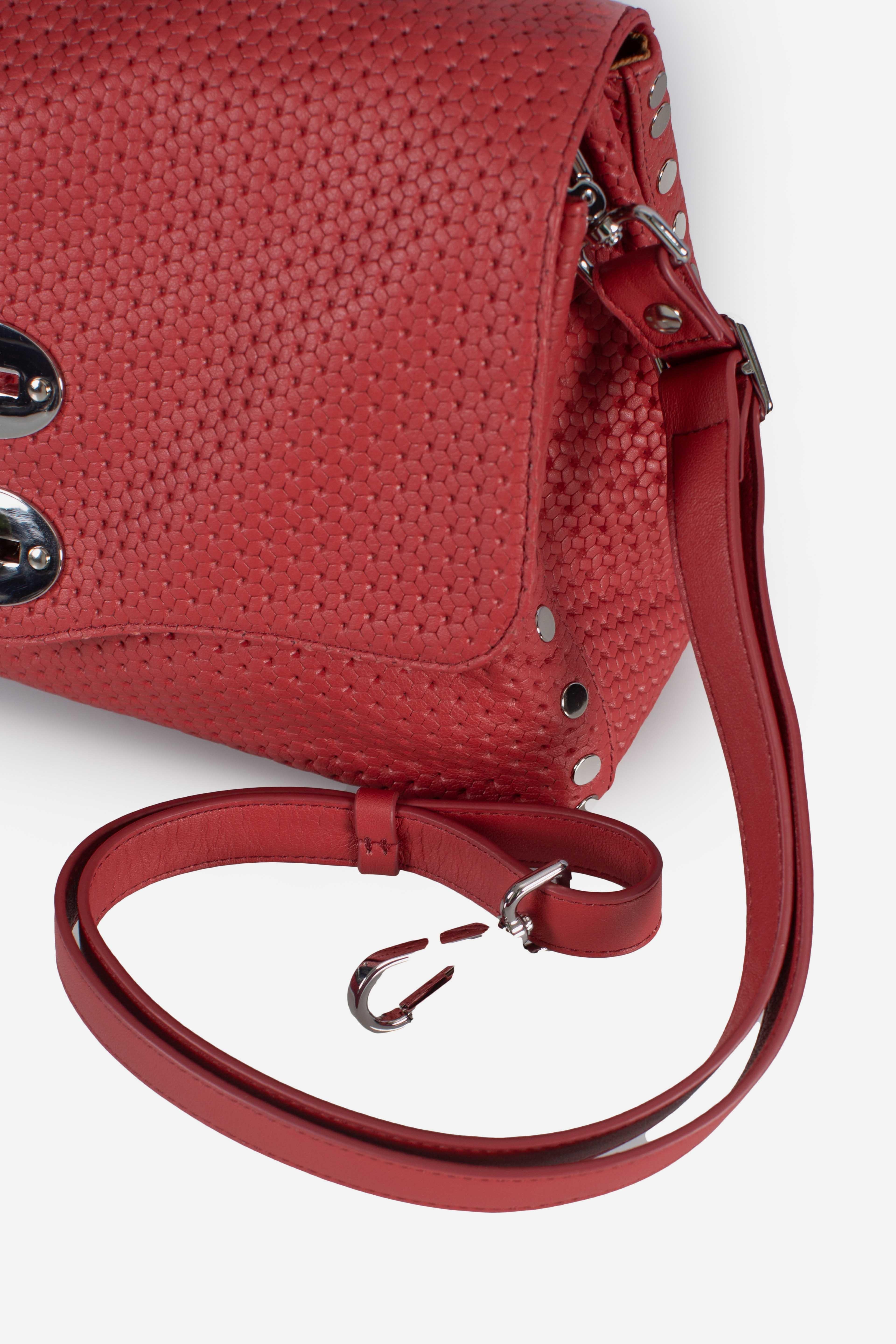 Borsa Postina S effetto intrecciato red tango 0680102190000SZ0994 ZANELLATO