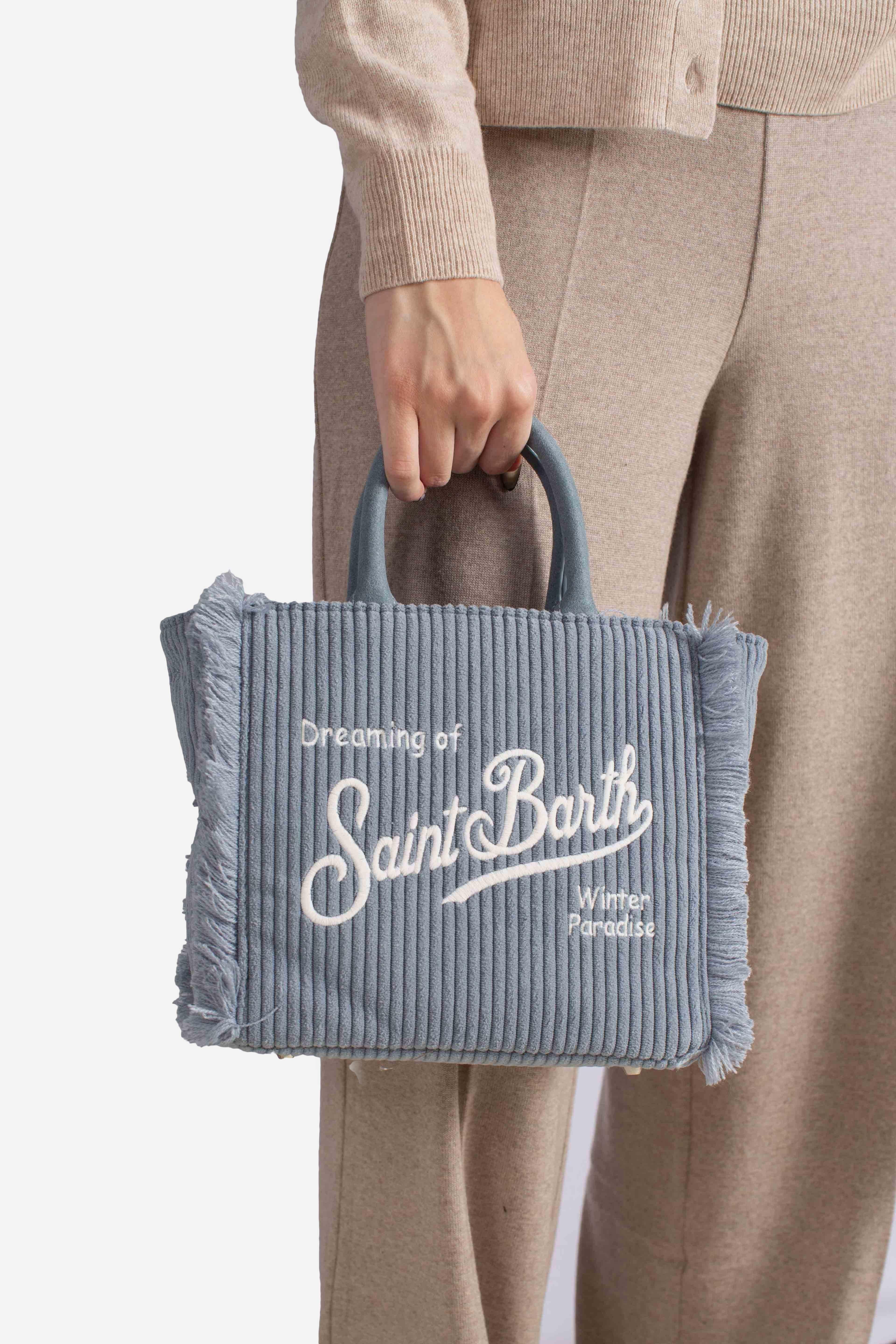 Borsa Donna "Dreaming of Saint Barth Winter Paradise" in Velluto a Coste Blu VAMI02500299I MC2 SAINT BARTH