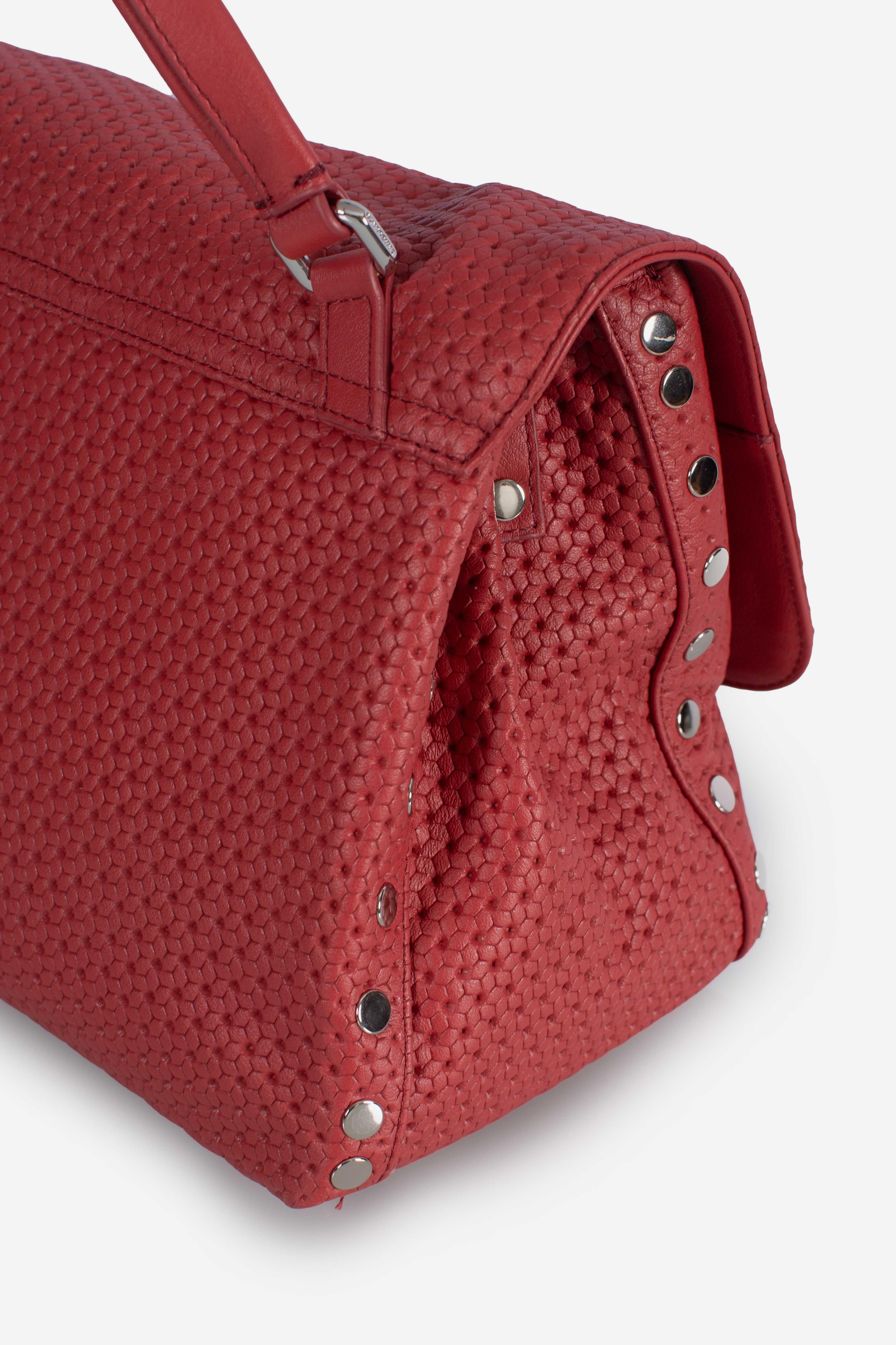 Borsa Postina S effetto intrecciato red tango 0680102190000SZ0994 ZANELLATO