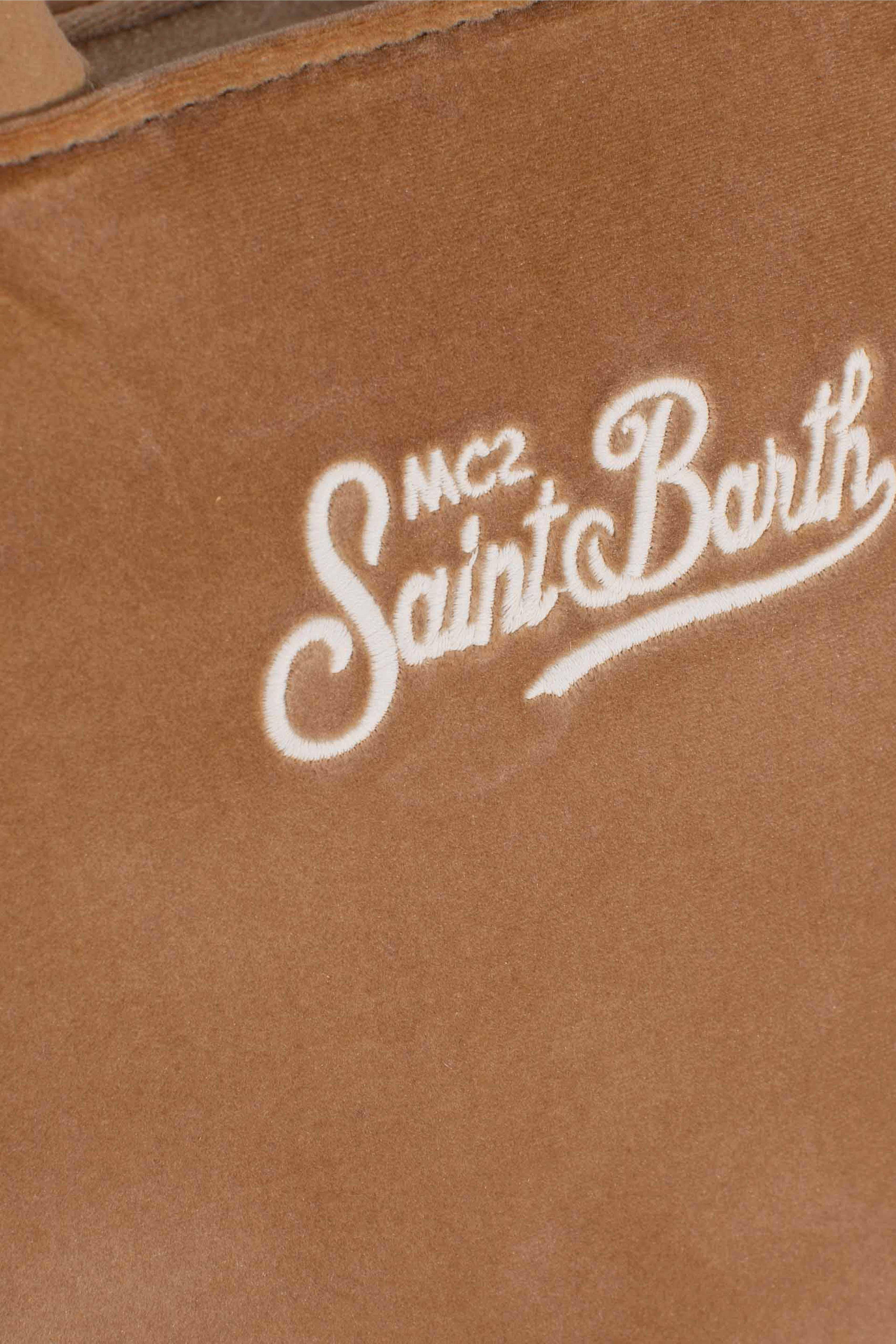 Borsa Vanity mini velvet Dreaming of Saint Barth Winter Paradise beige VAMI02700296I MC2 SAINT BARTH