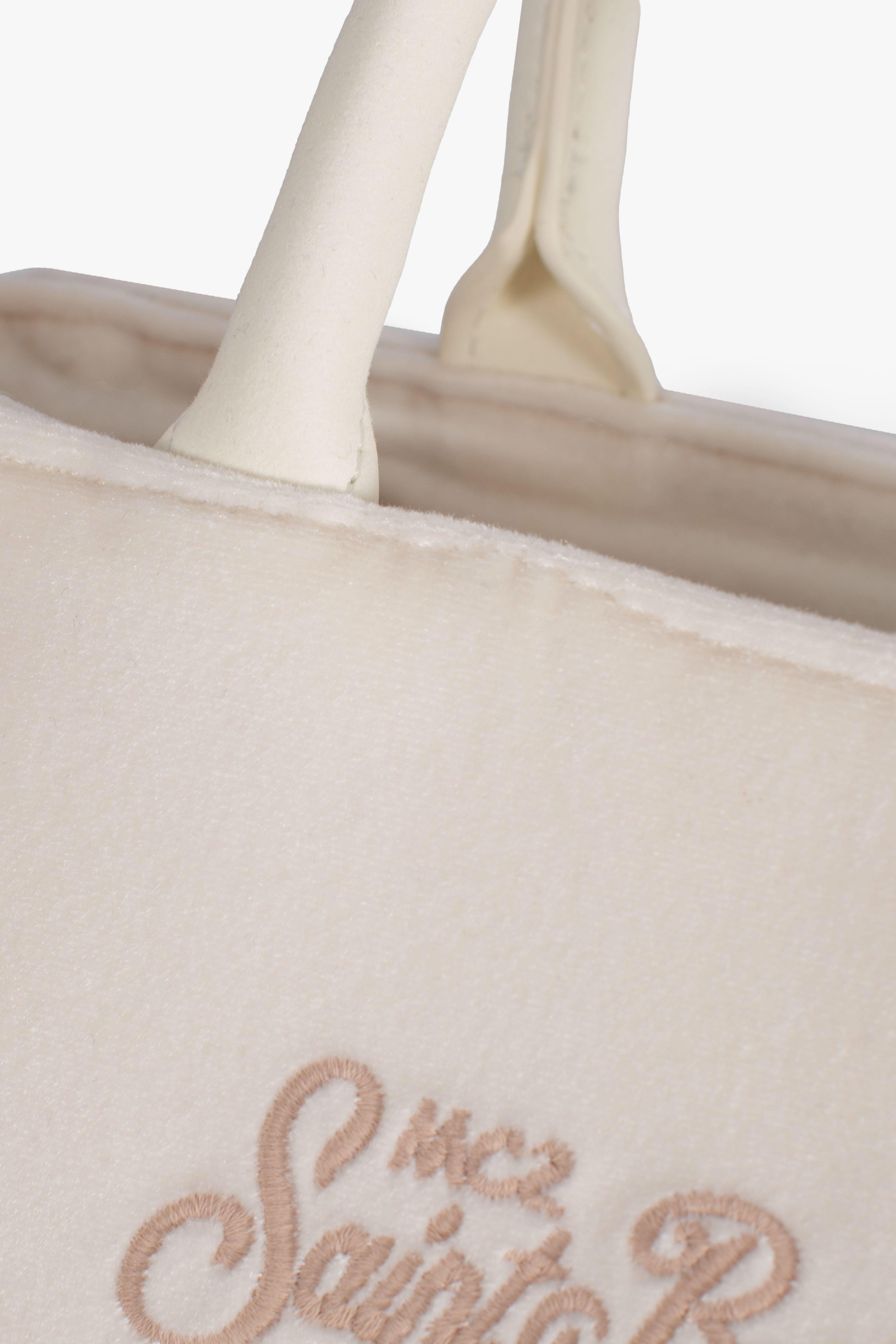 Borsa Vanity mini velvet Dreaming of Saint Barth Winter Paradise white VAMI02701320I MC2 SAINT BARTH