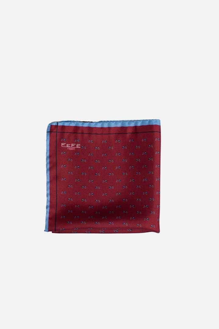 Pochette in seta stampa dandy special bordeaux SPCL7BORDEAUX FEFE'