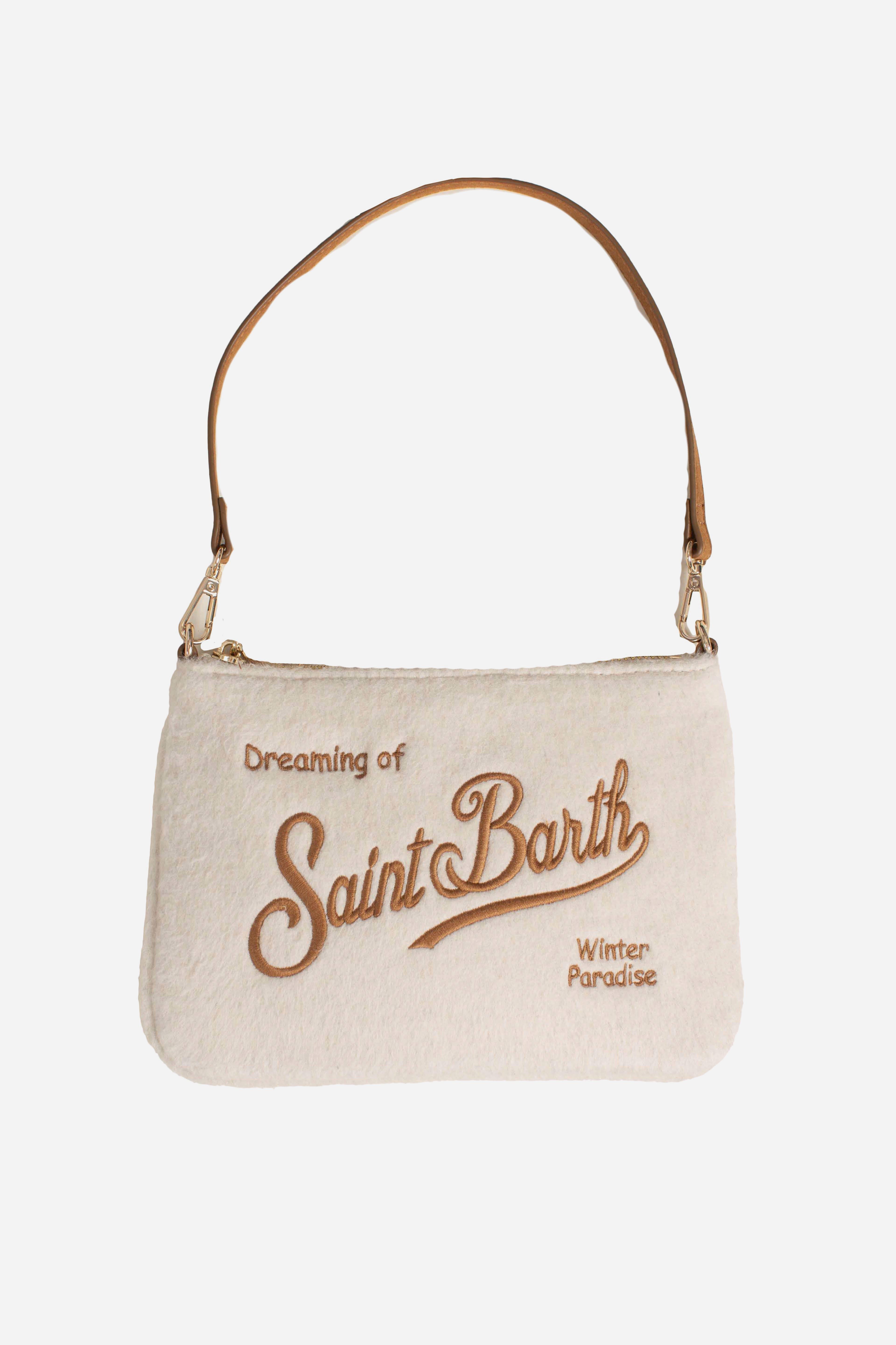 Pouch white Mini Parisienne con ricamo Saint Barth PARM00300301I MC2 SAINT BARTH