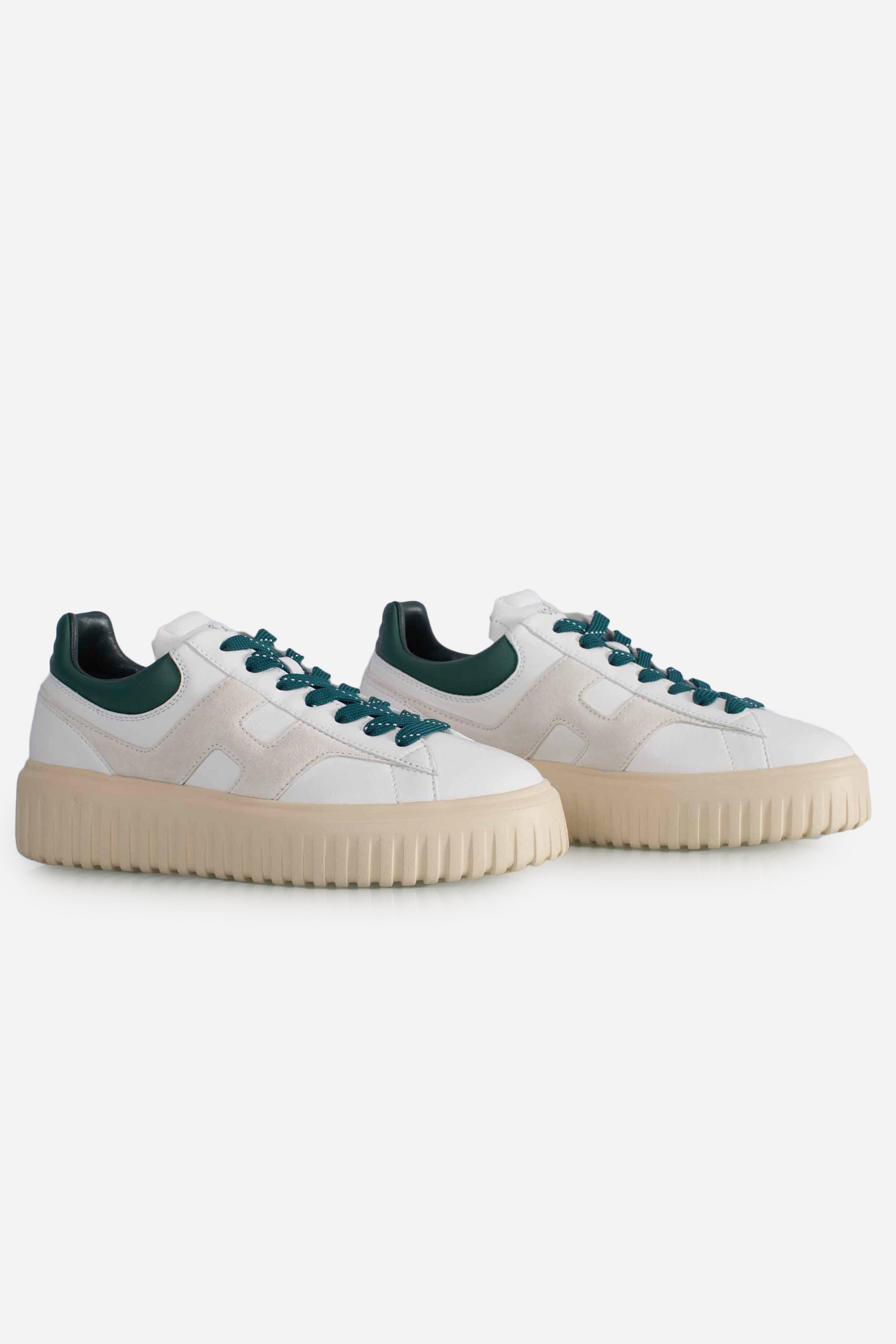 Sneakers H-Stripes bianco verde HXM6450FE91UIT0BAW HOGAN