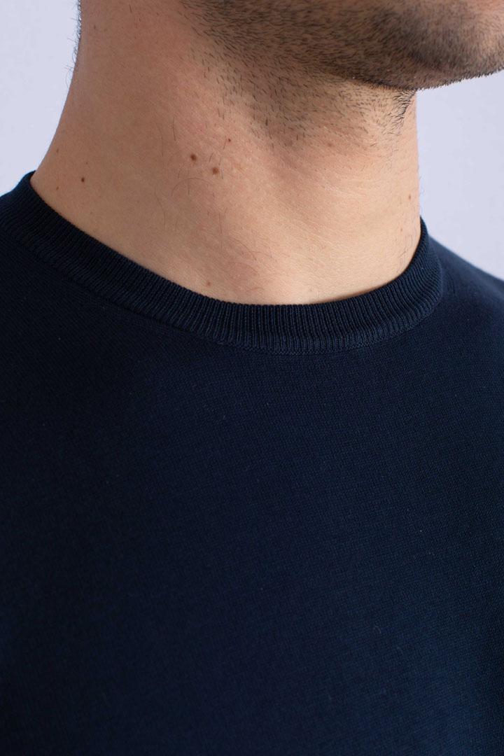 Maglia girocollo vintage organic cotton blu 5713621810598 GRAN SASSO