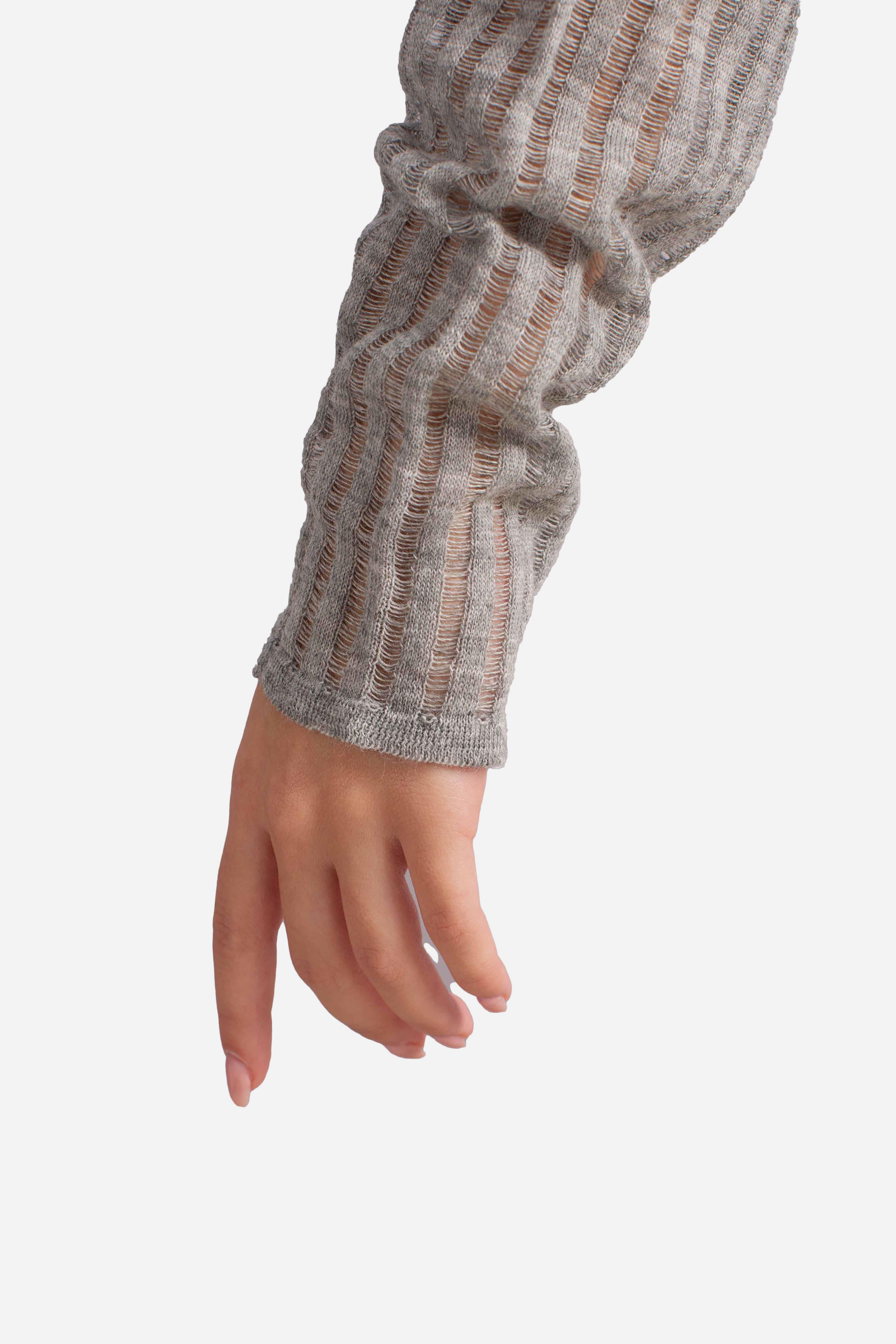 Maglia Donna a Coste Grigio Melange M504Y018A1930 DIXIE