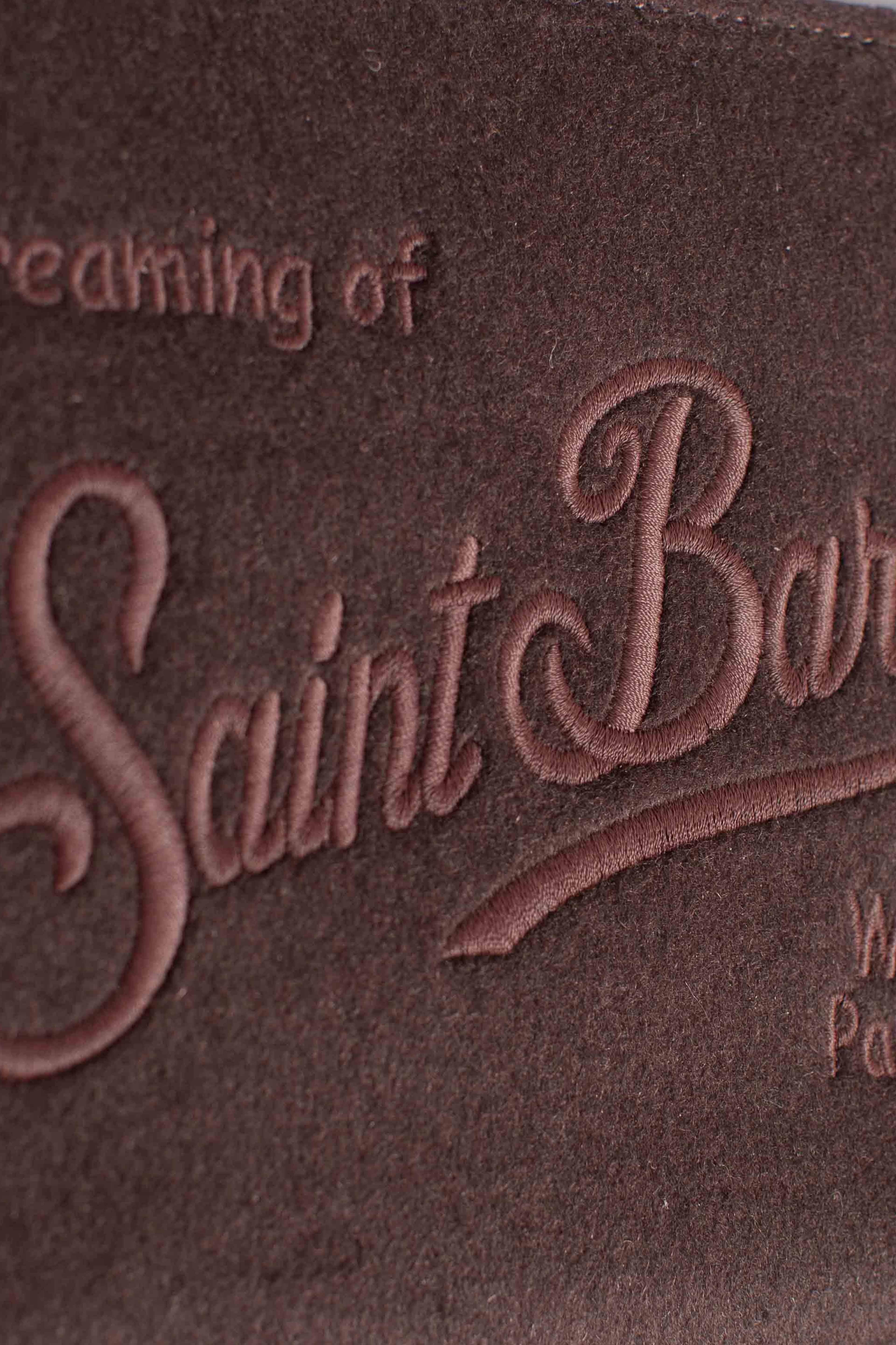 Pochette Aline in effetto Feltro brown - "Dreaming of Saint Barth Winter Paradise" ALI002801042I MC2 SAINT BARTH