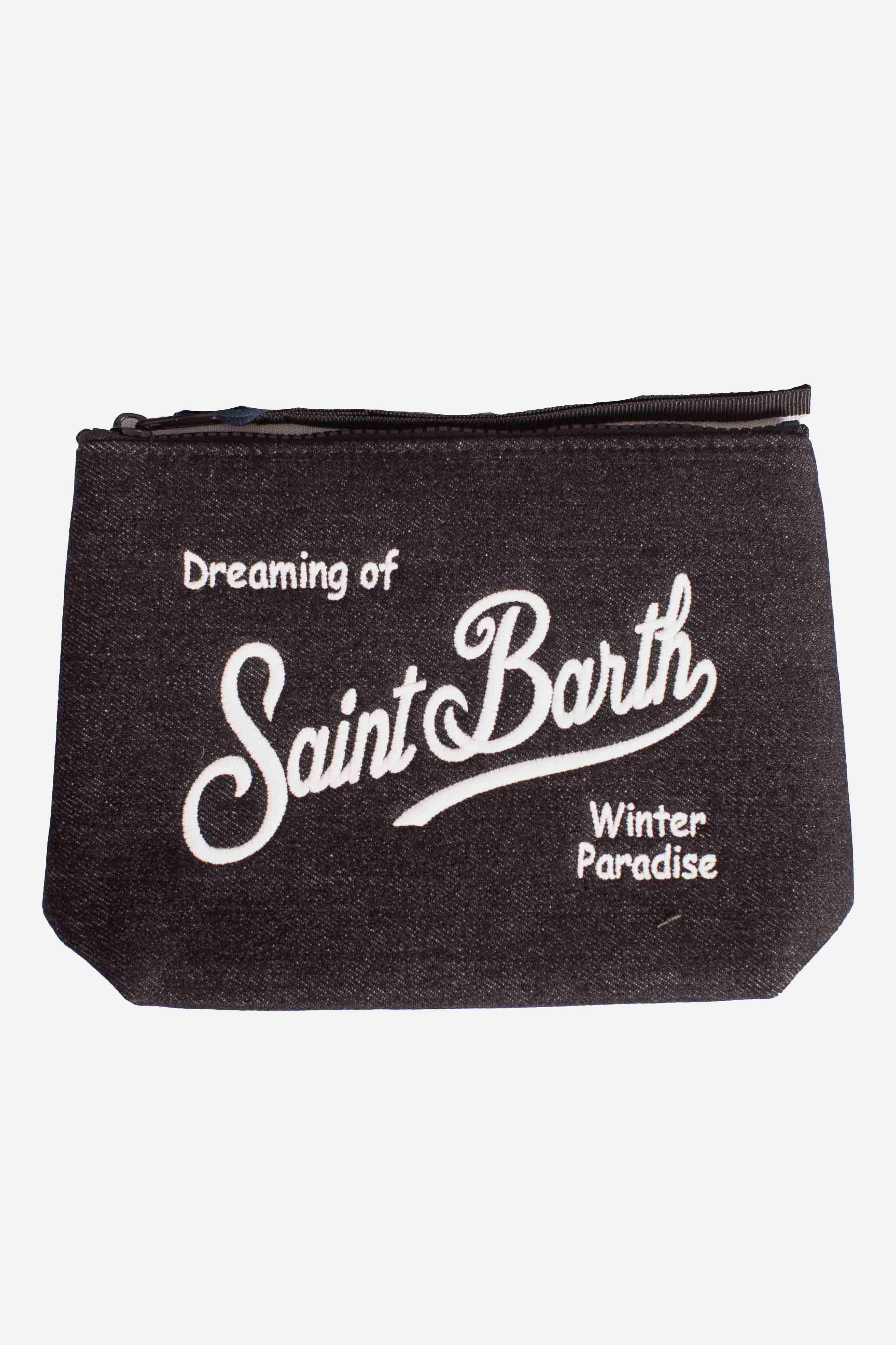 Pochette Aline in effetto denim black - "Dreaming of Saint Barth Winter Paradise" ALI003102722I MC2 SAINT BARTH