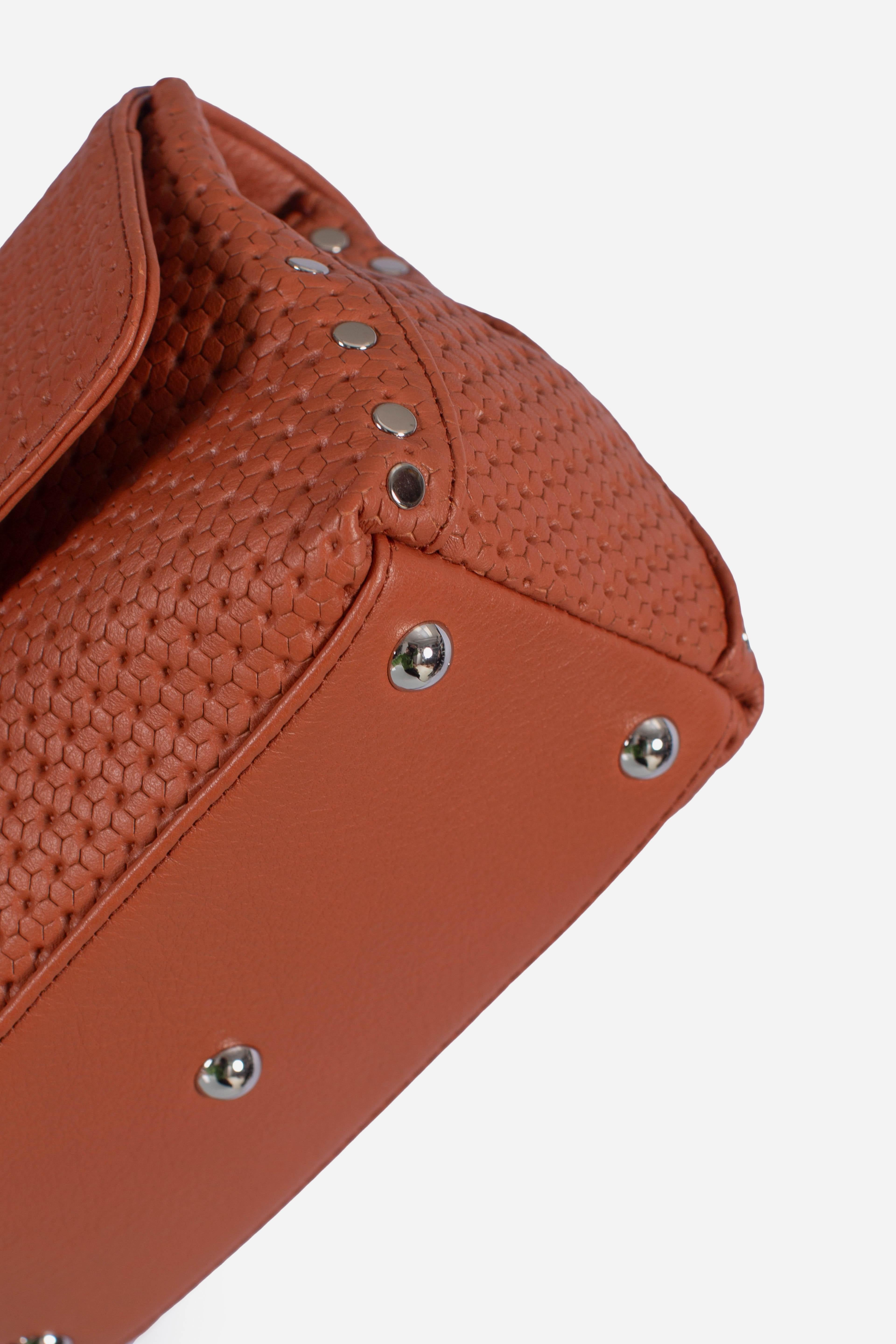 Borsa Postina Baby effetto intrecciato brown brandy 0680102190000BZ0203 ZANELLATO