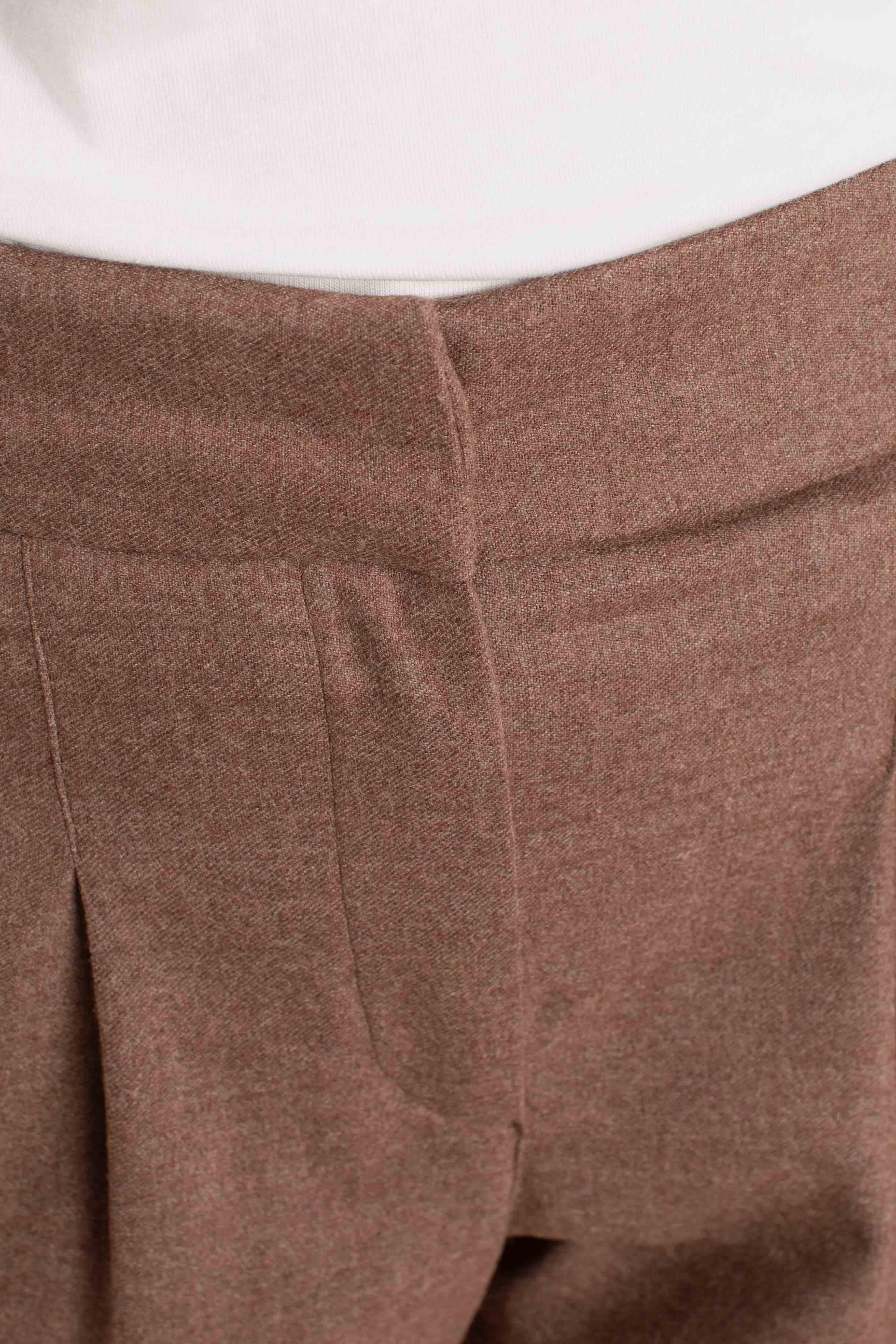 Pantalone Donna Vita Alta con Pinces Marrone 7627358800140 GRAN SASSO
