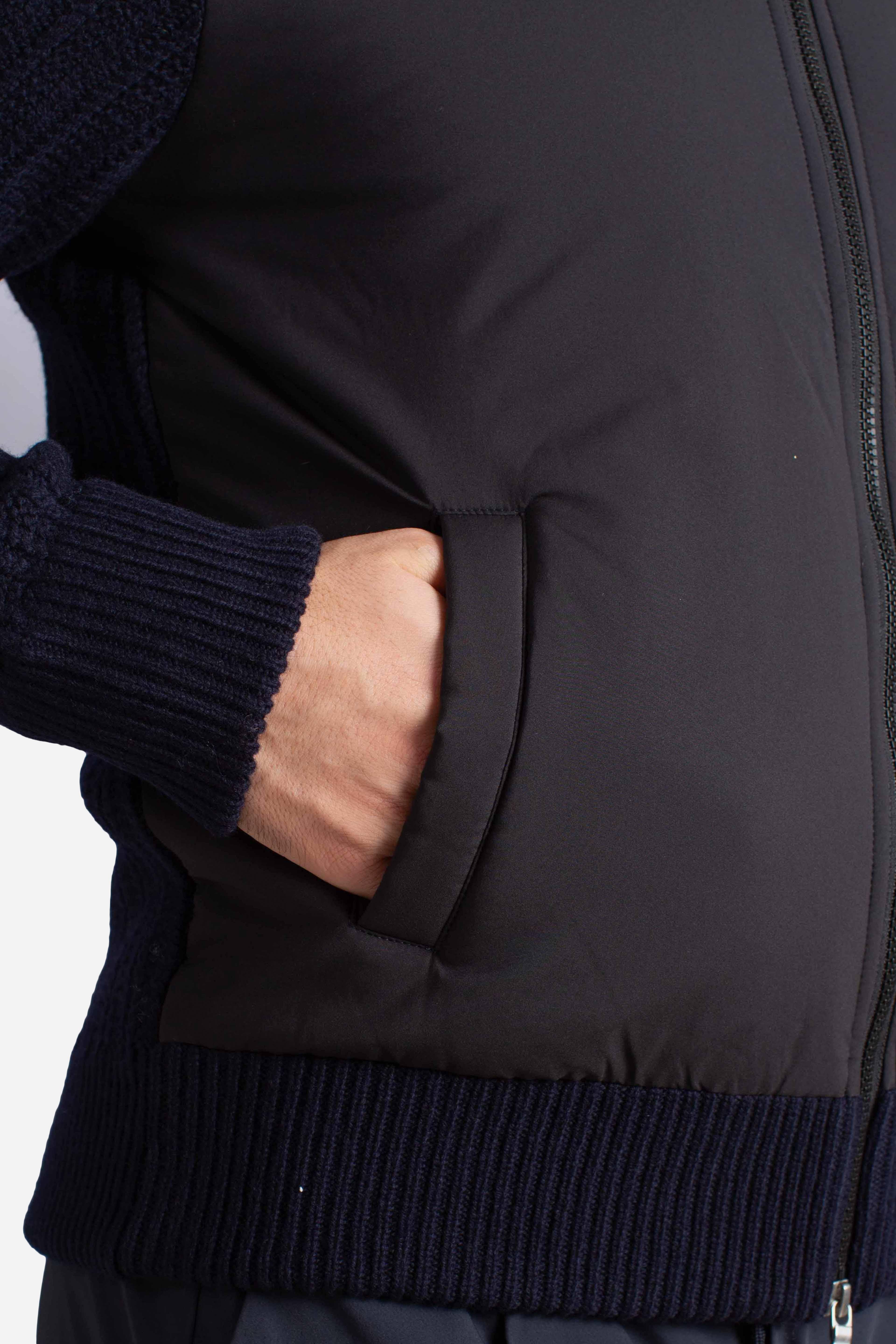 Giubbino Bomber con Maniche in Maglia Blu Navy 1314625077598 GRAN SASSO