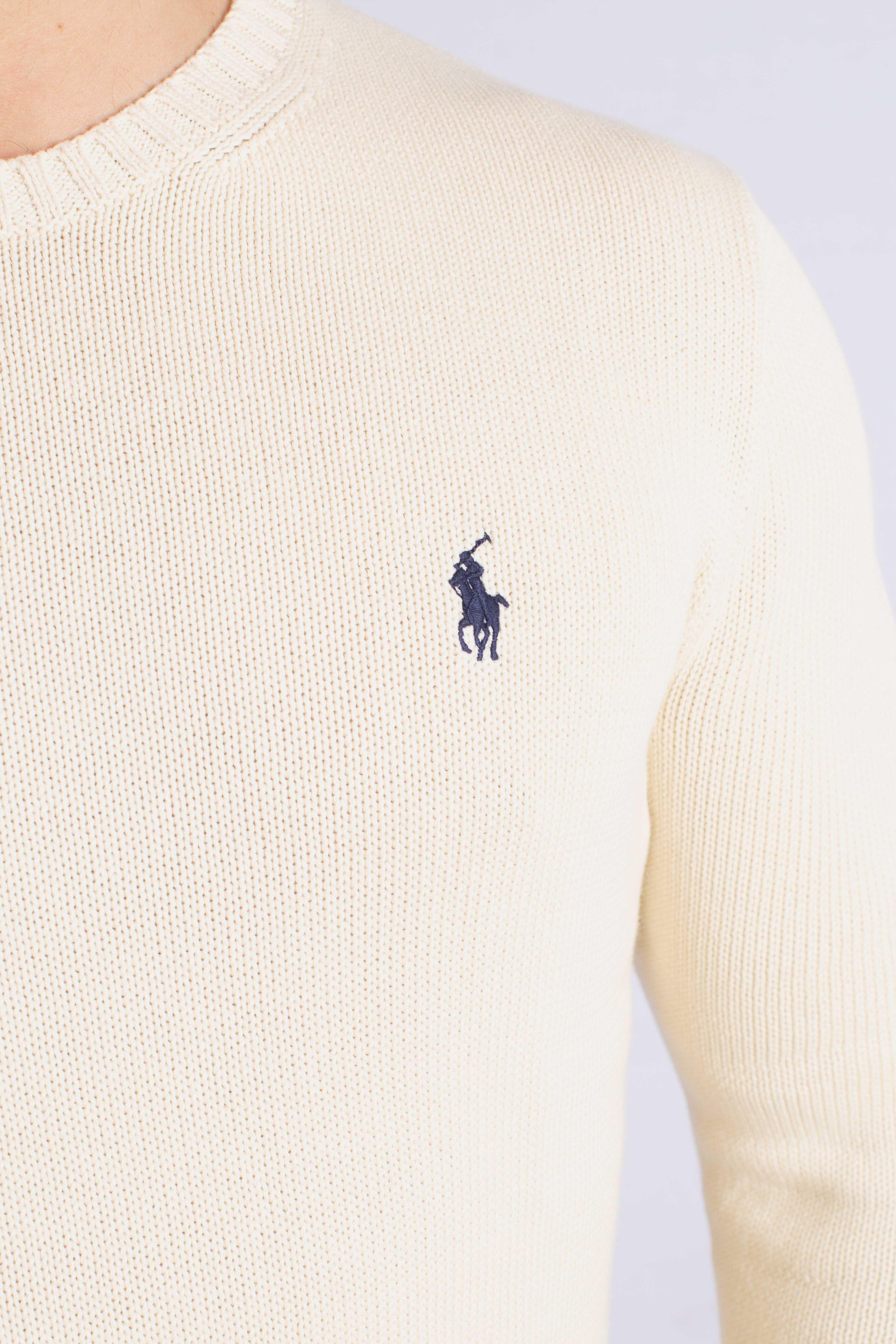 Maglia a girocollo in cotone cream 710810846035 POLO RALPH LAUREN
