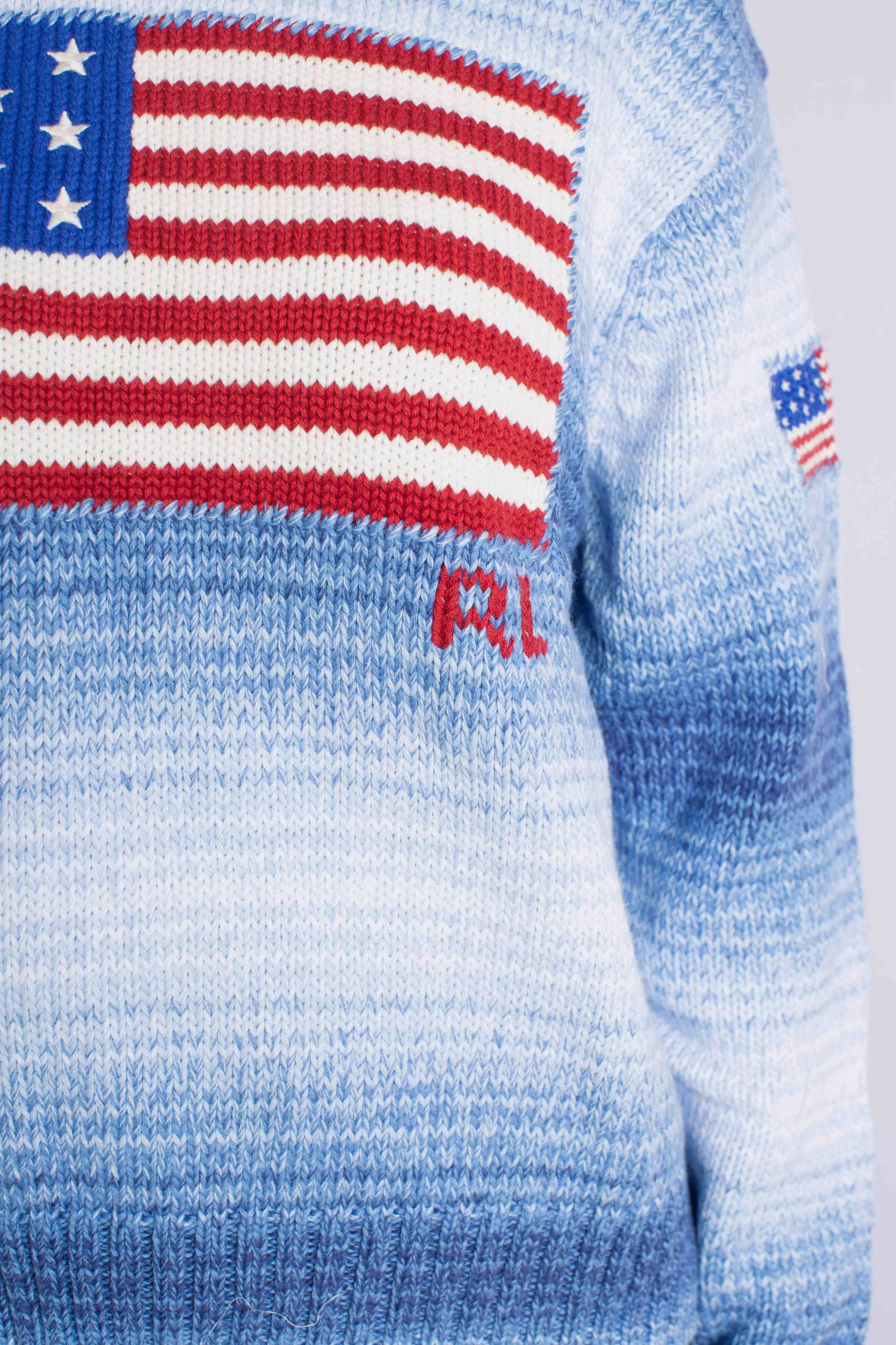 Maglia in cotone ombré con bandiera 211972146001 POLO RALPH LAUREN