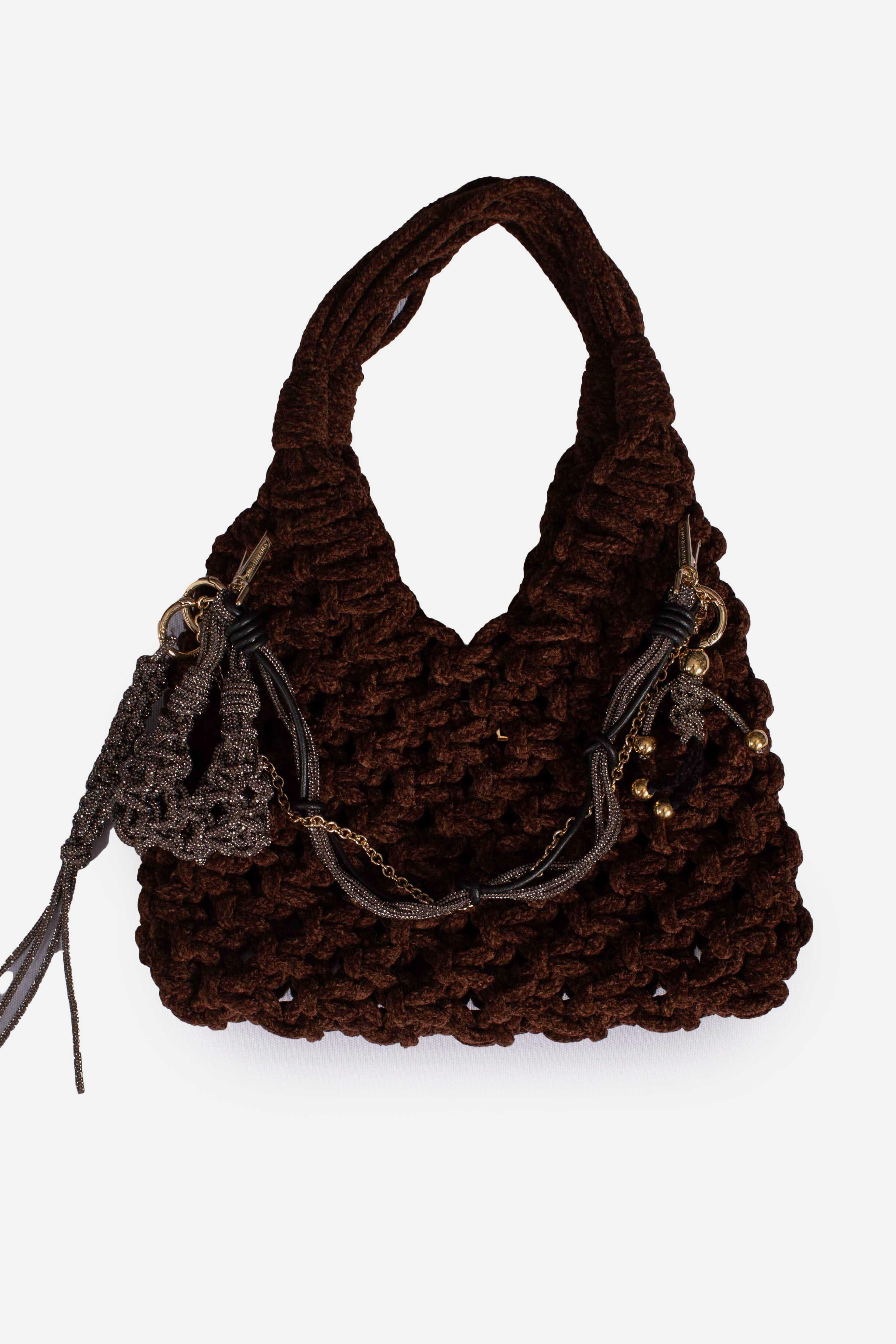 borsa VANNIFIQUE BIG VELVET CHARMS choco VANNIFIQUE BIG VELVET CHARMSCHOCO HIBOURAMA