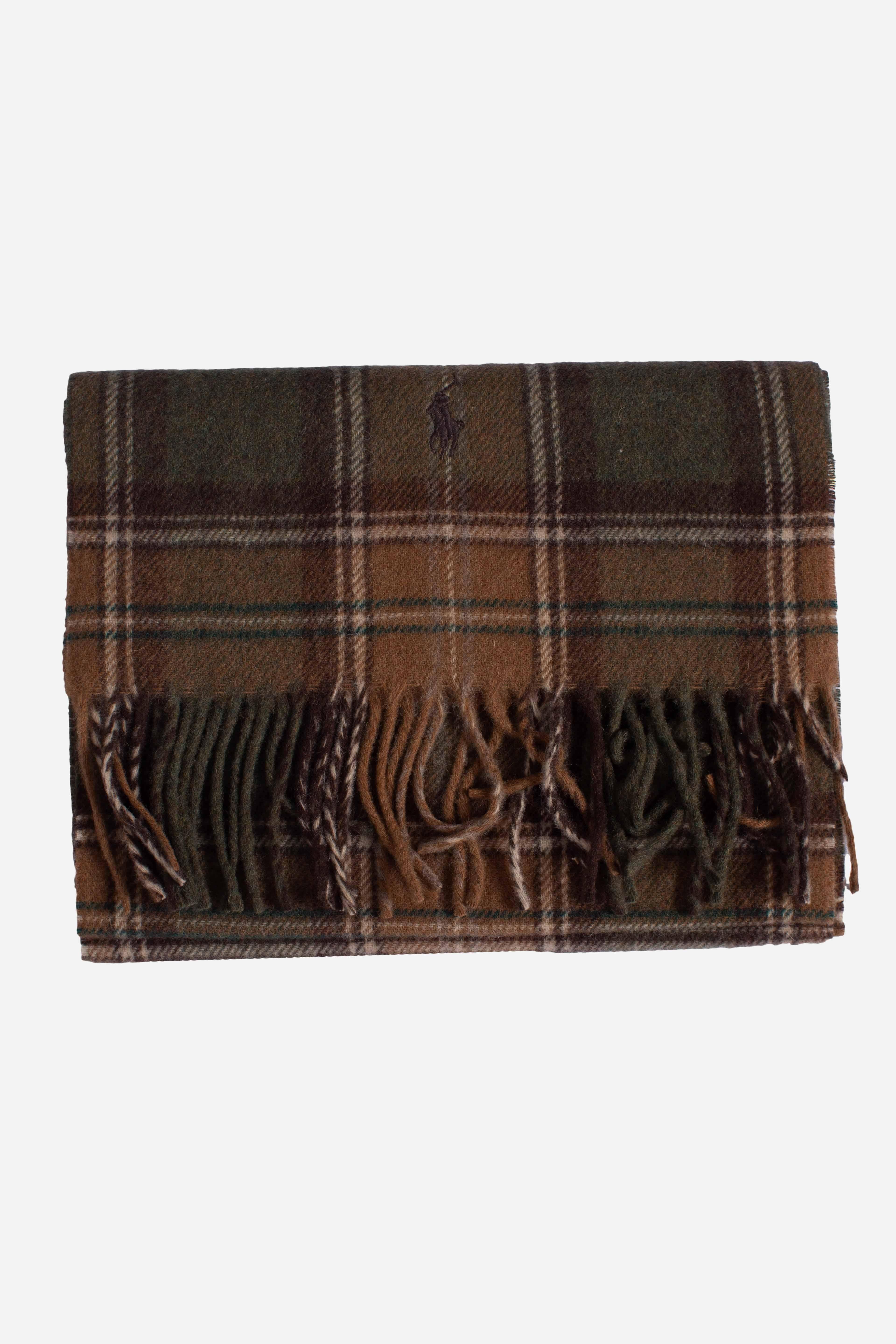 Sciarpa scozzese in lana con frange brown 449959354010 POLO RALPH LAUREN