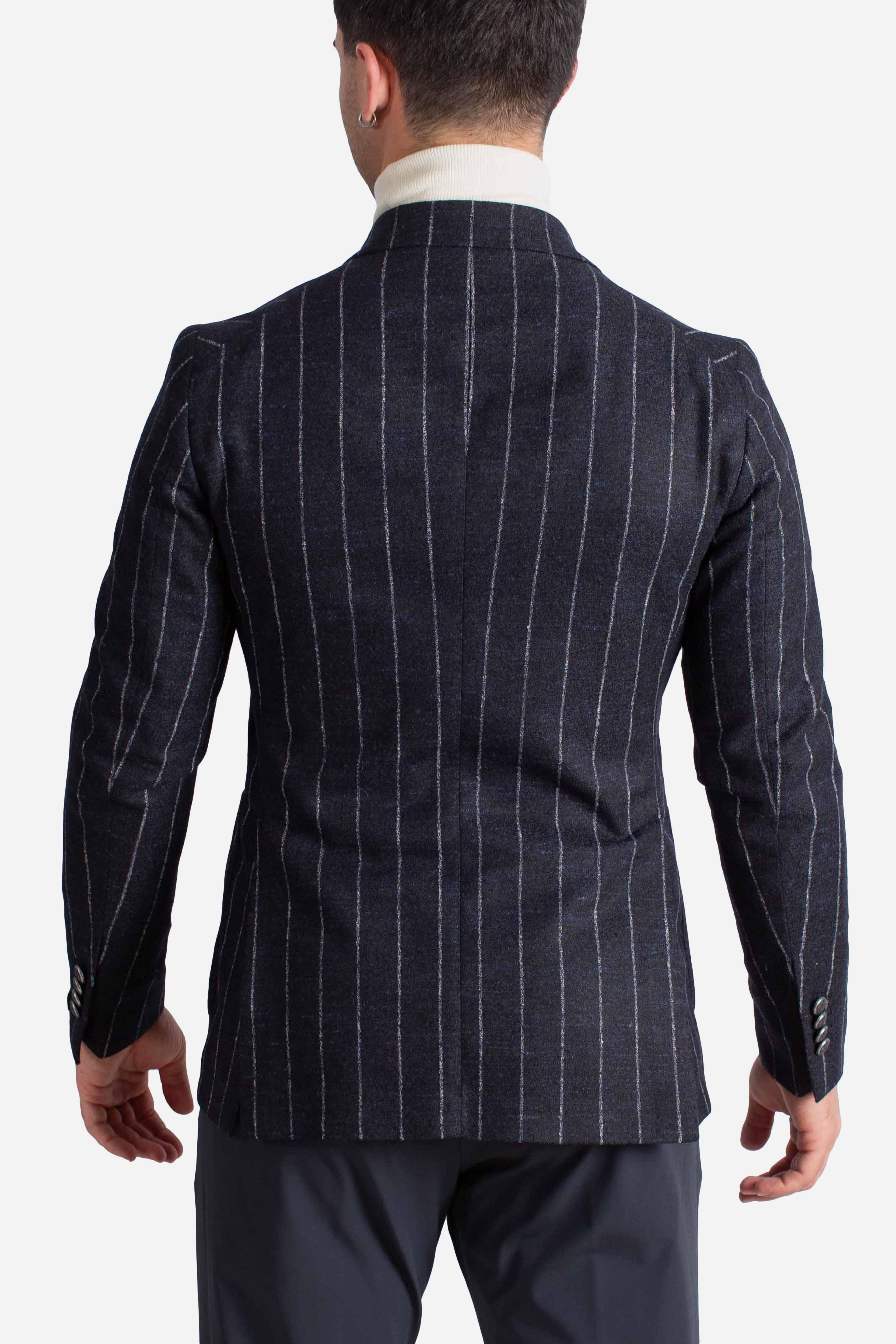 Giacca doppiopetto gessata blu 1SMC20K850012B3263 TAGLIATORE