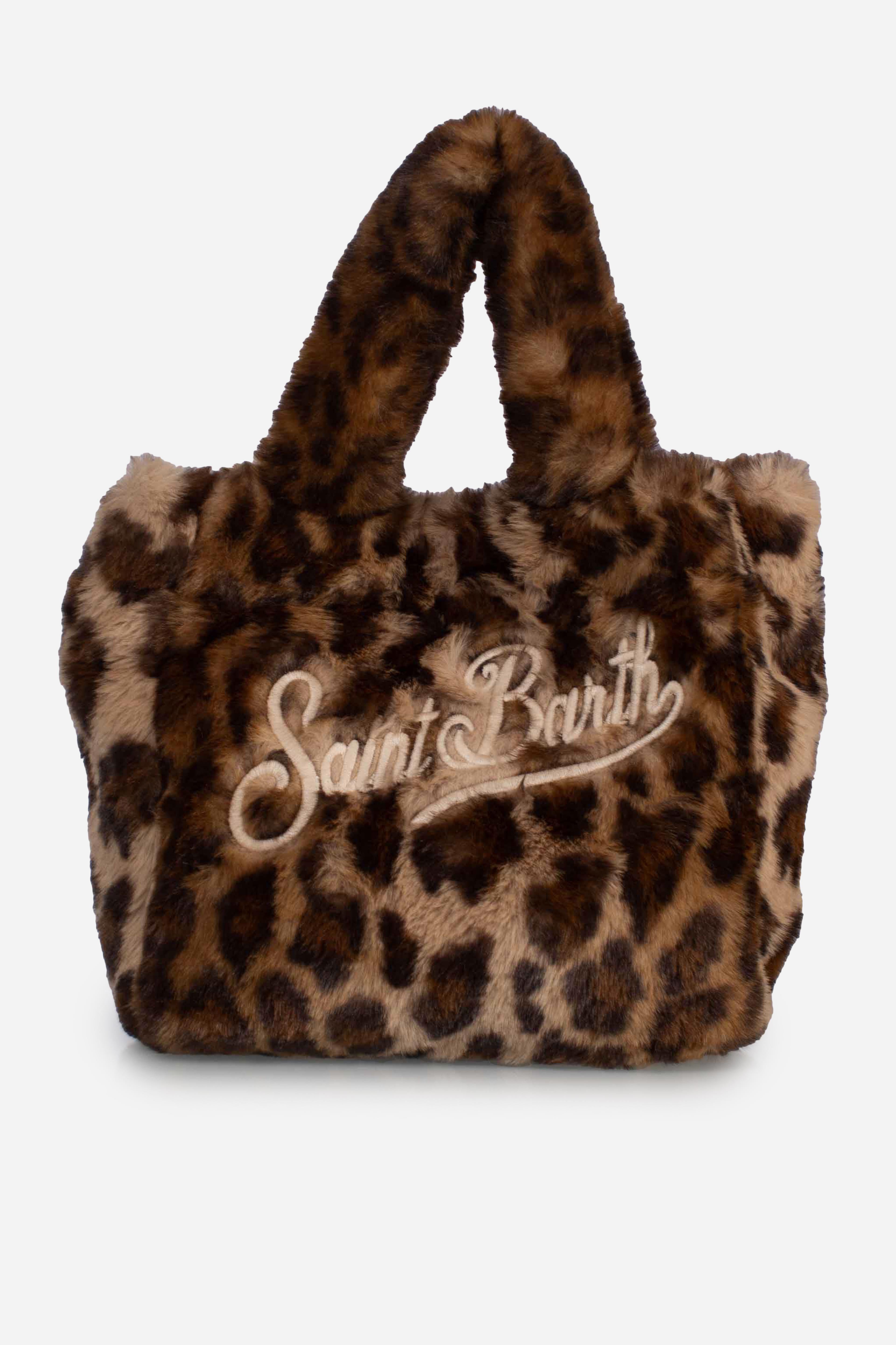 Borsa Pelliccia Leopardata con Logo Ricamato VAMI02100291I MC2 SAINT BARTH
