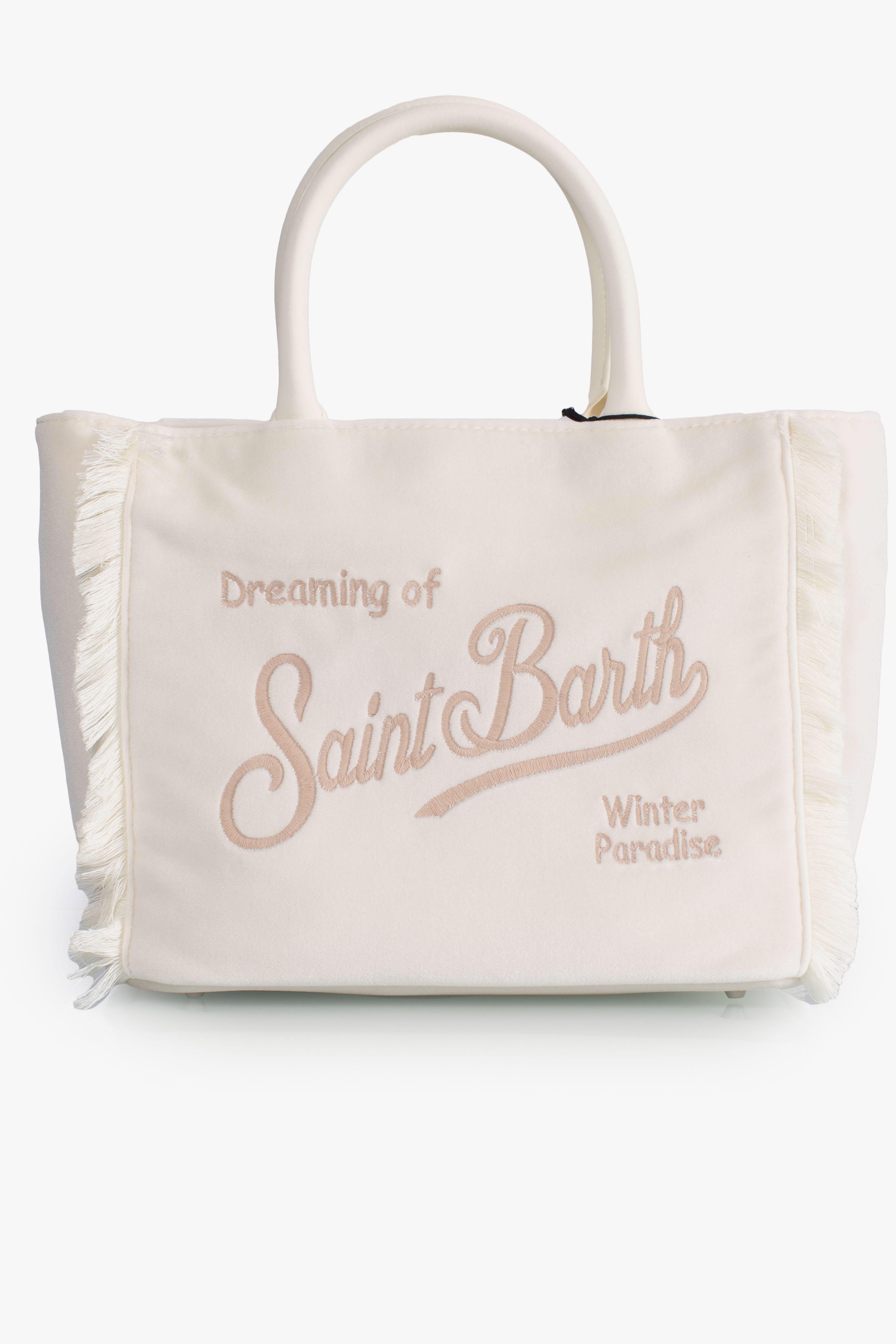 Borsa Colette velvet Dreaming of Saint Barth Winter Paradise white COL003801320I MC2 SAINT BARTH