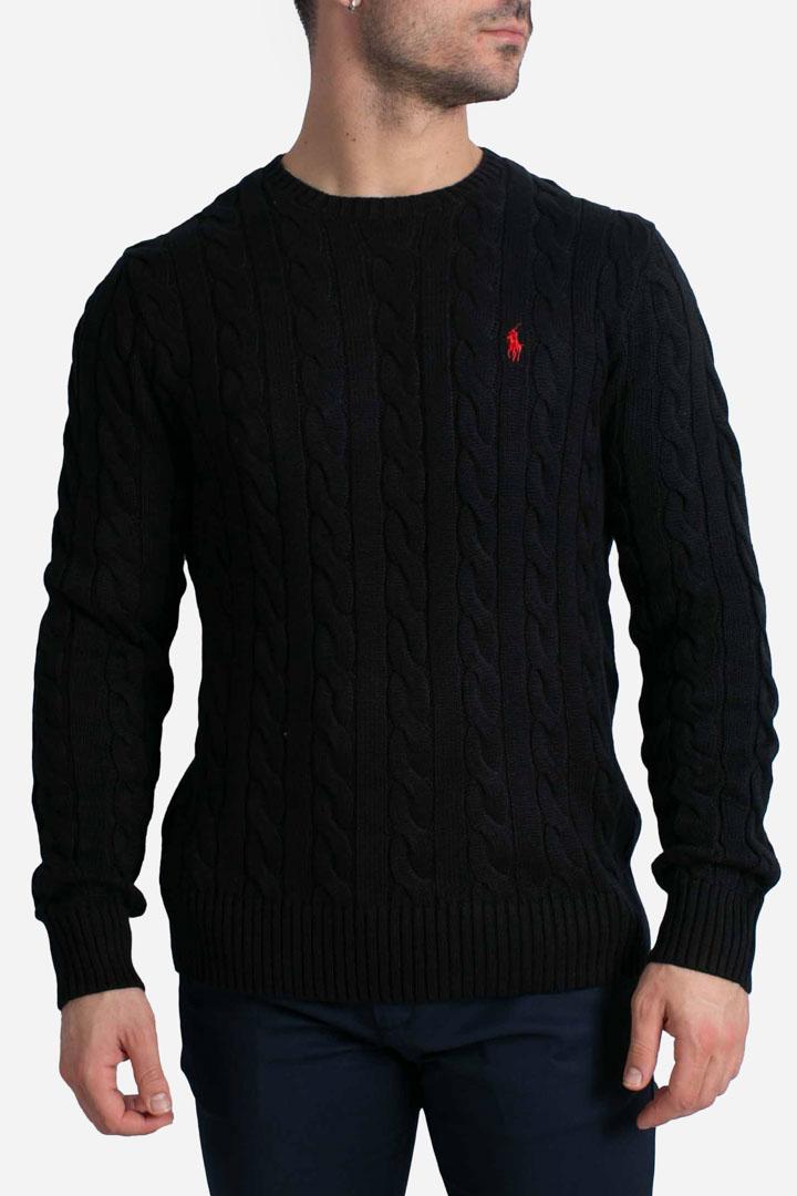 MAGLIONE IN COTONE A TRECCE black 710775885012 POLO RALPH LAUREN