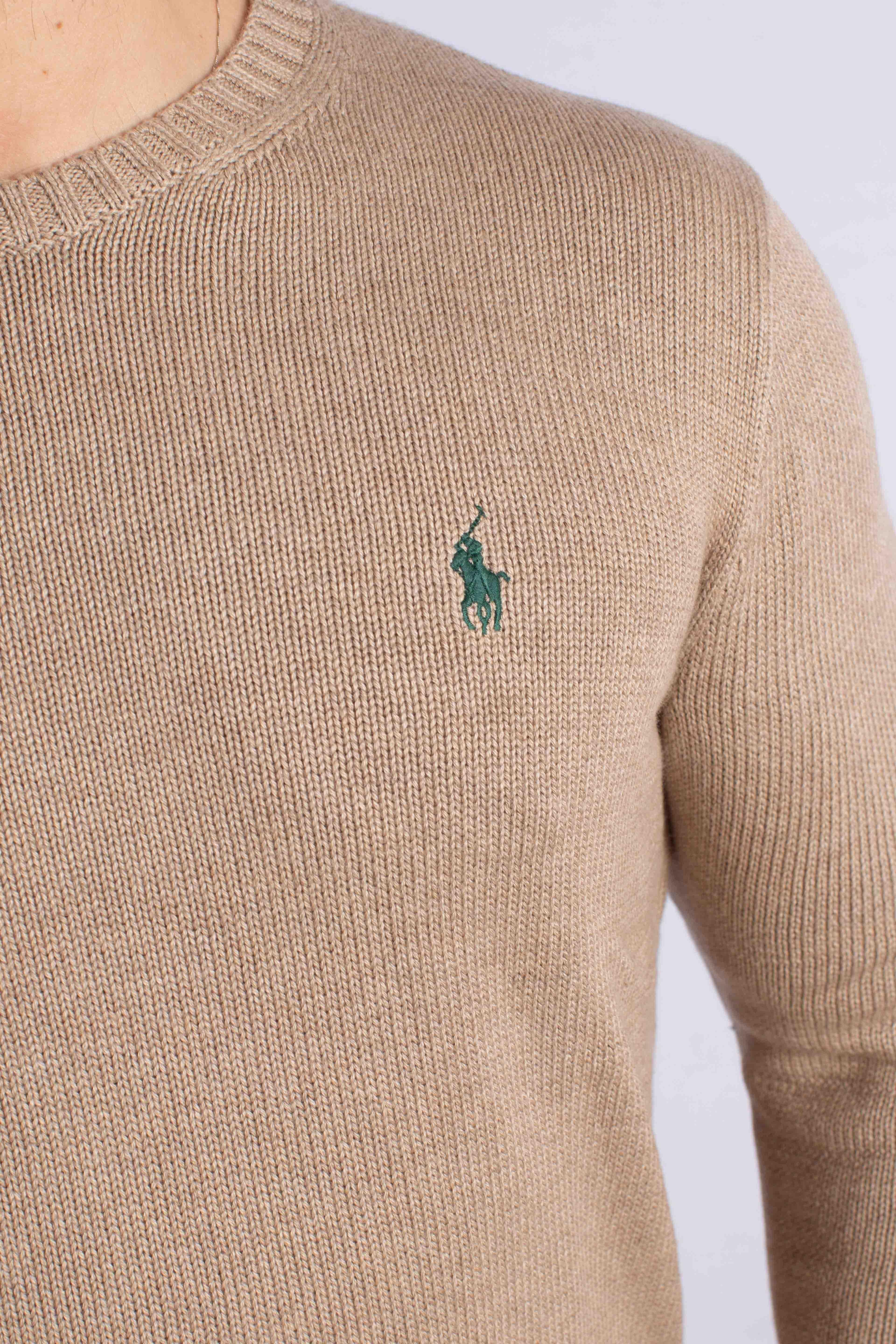 Maglia a girocollo in cotone brown 710810846036 POLO RALPH LAUREN