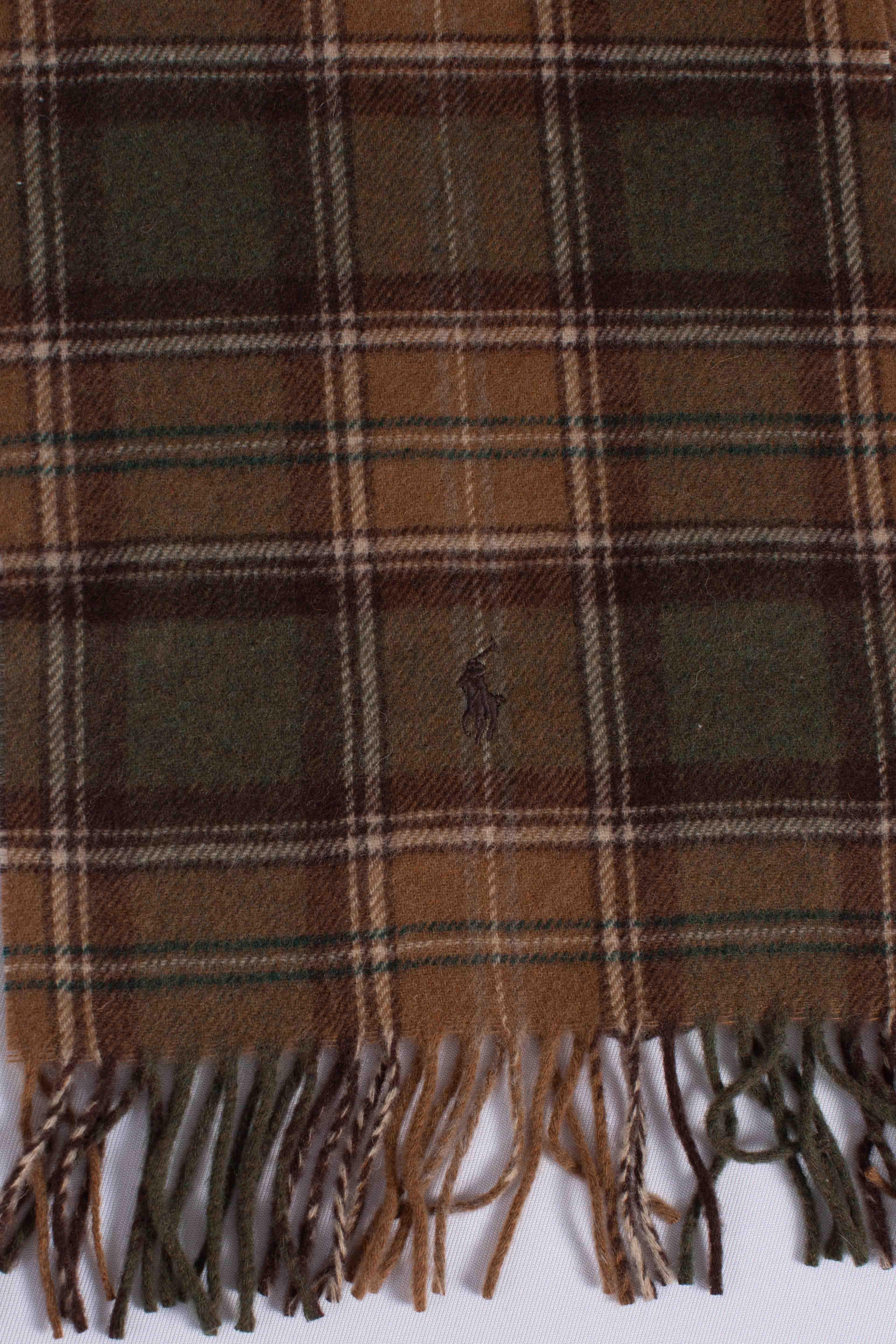 Sciarpa scozzese in lana con frange brown 449959354010 POLO RALPH LAUREN