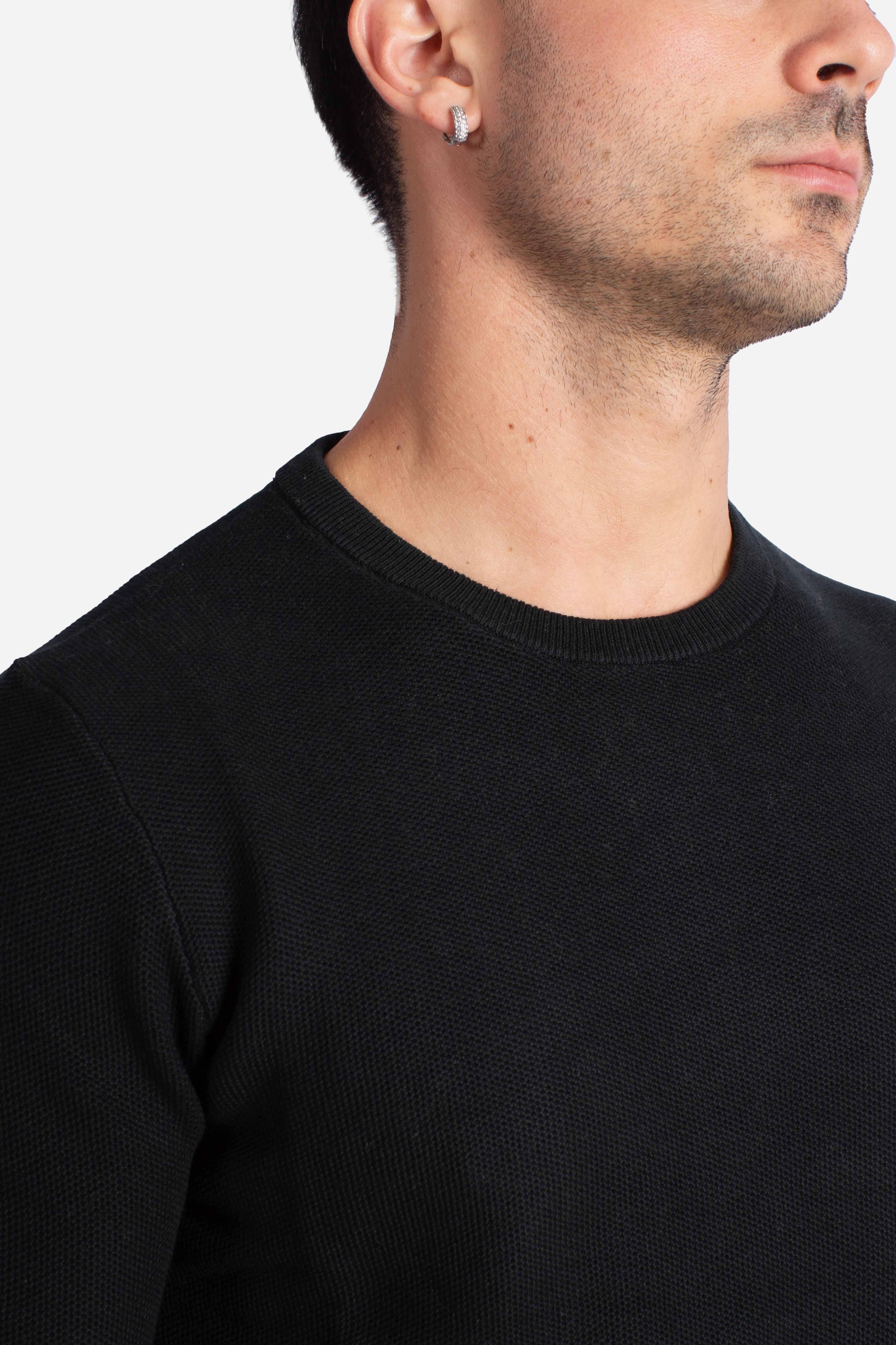 Maglia a girocollo effetto texture black 710918163508 POLO RALPH LAUREN