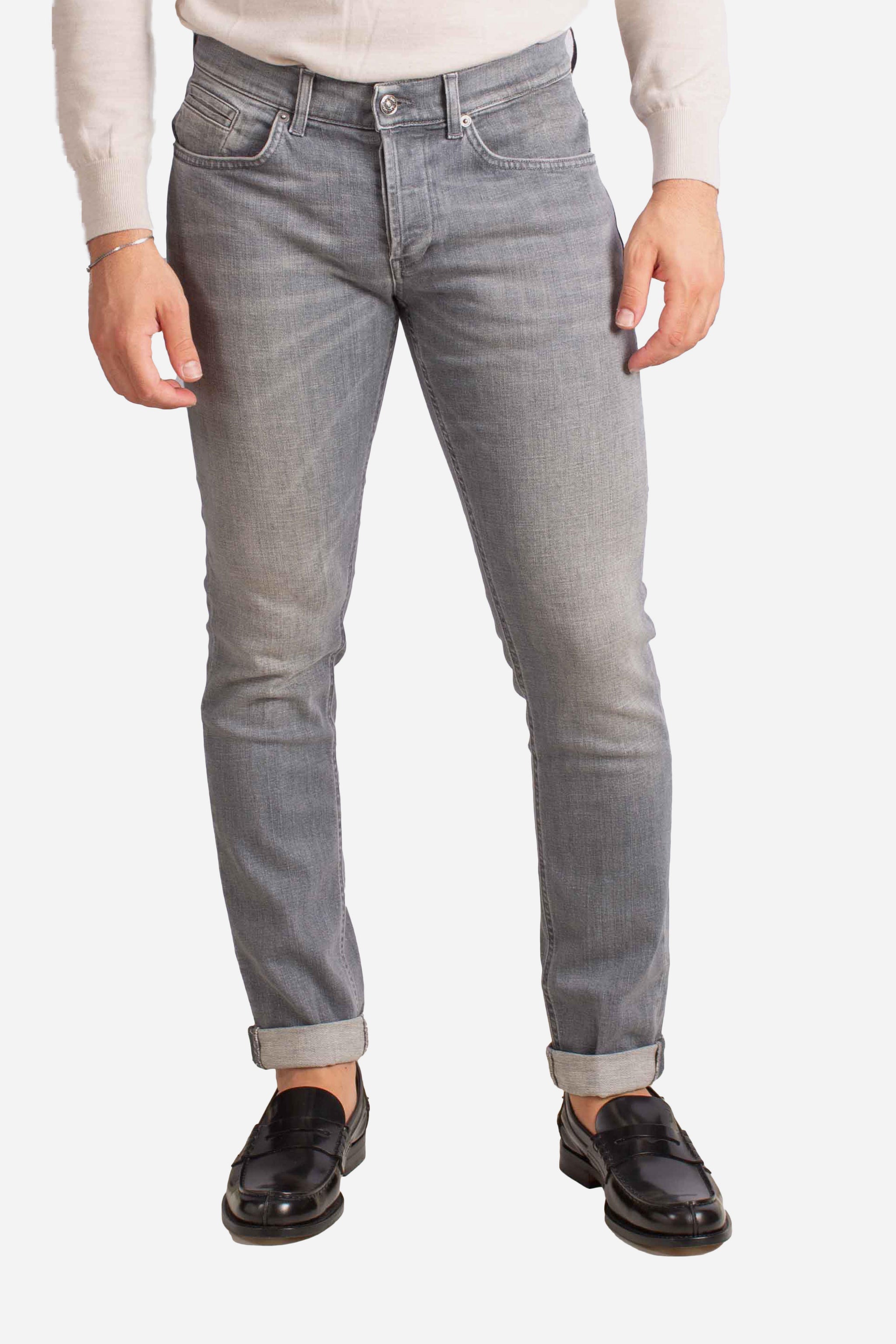 Grey Jeans Dondup Grigio Jeans Slim Fit In Denim Stretch Grigio
