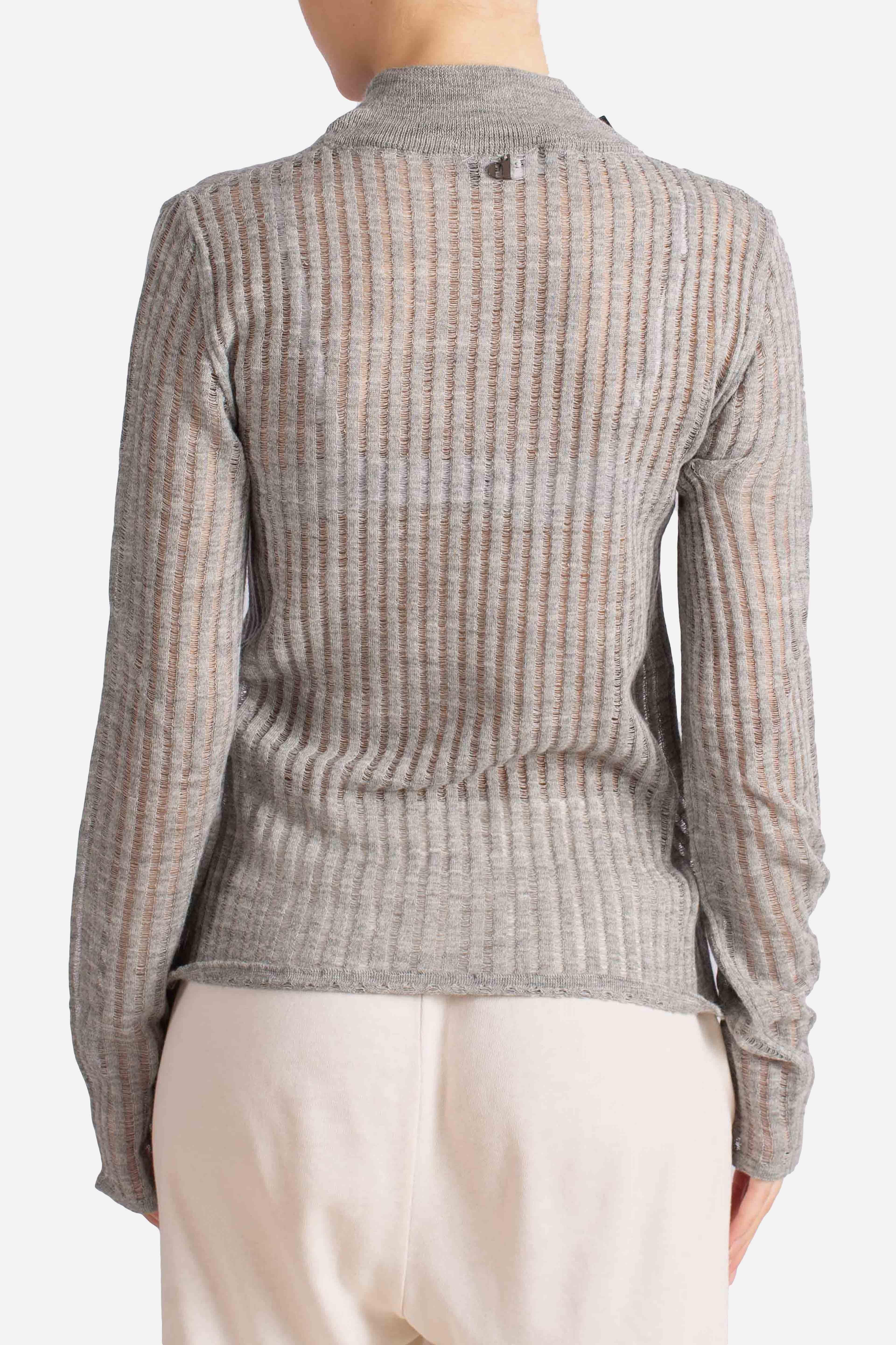 Maglia Donna a Coste Grigio Melange M504Y018A1930 DIXIE