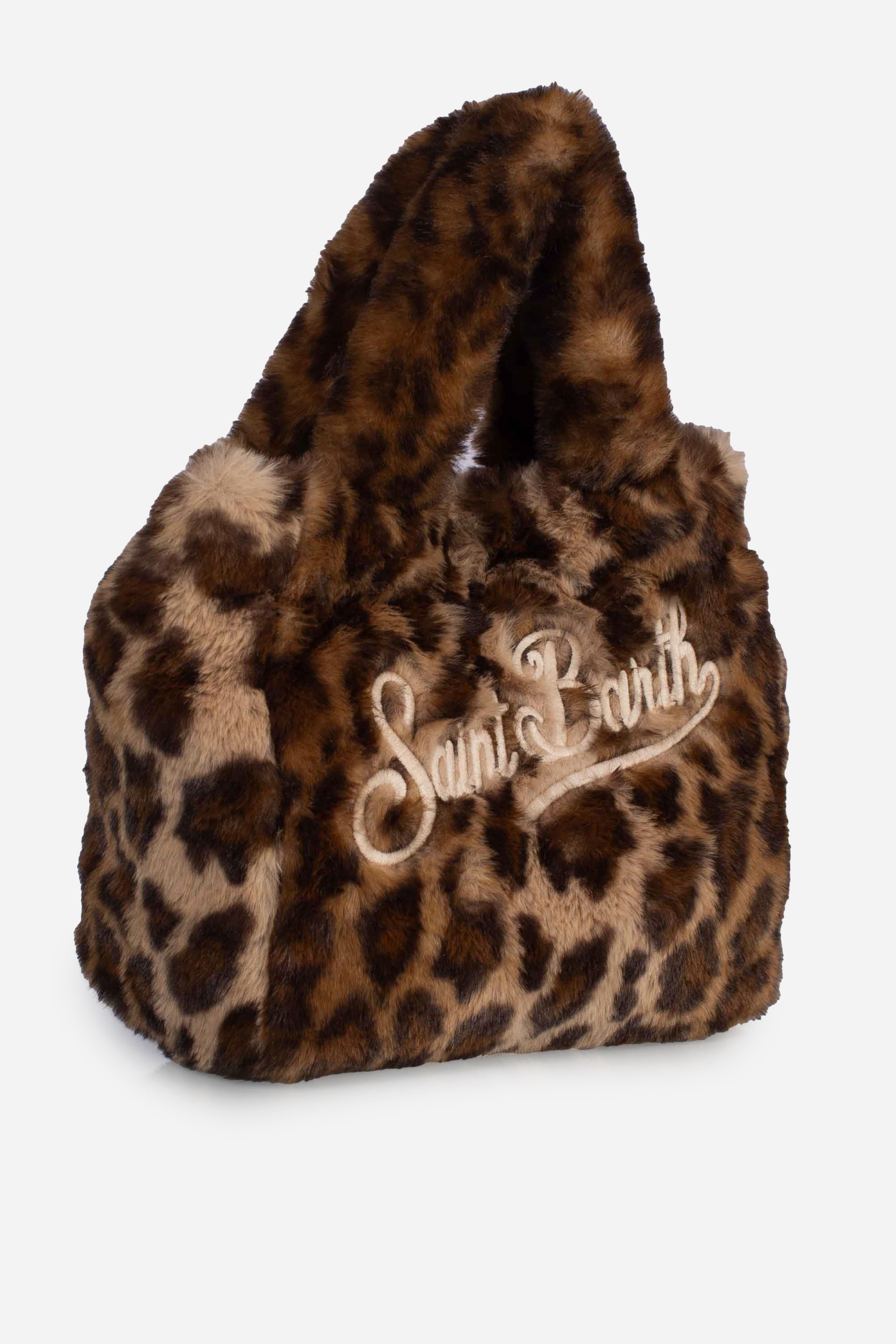 Borsa Pelliccia Leopardata con Logo Ricamato VAMI02100291I MC2 SAINT BARTH