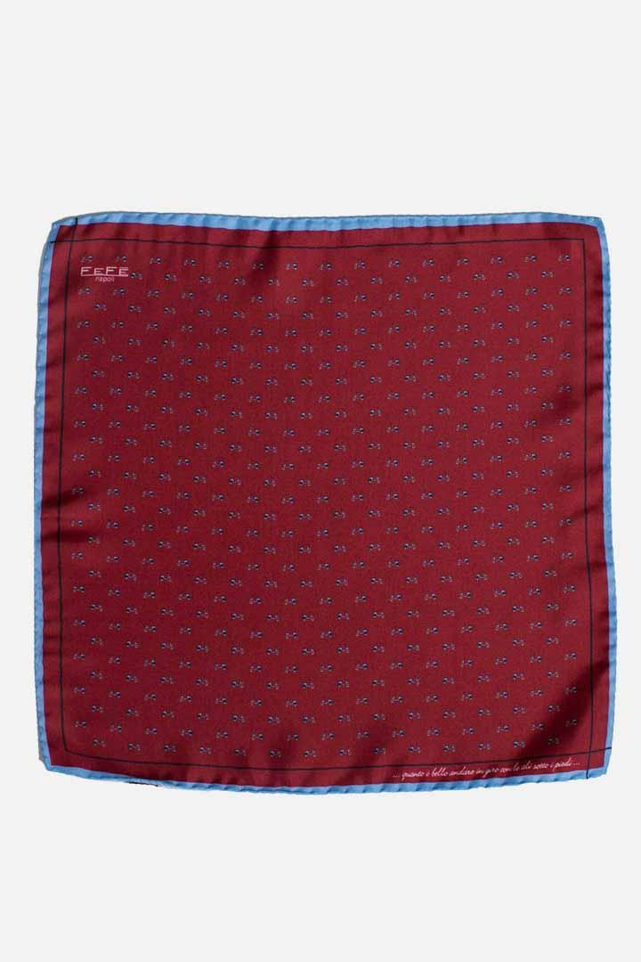 Pochette in seta stampa dandy special bordeaux SPCL7BORDEAUX FEFE'