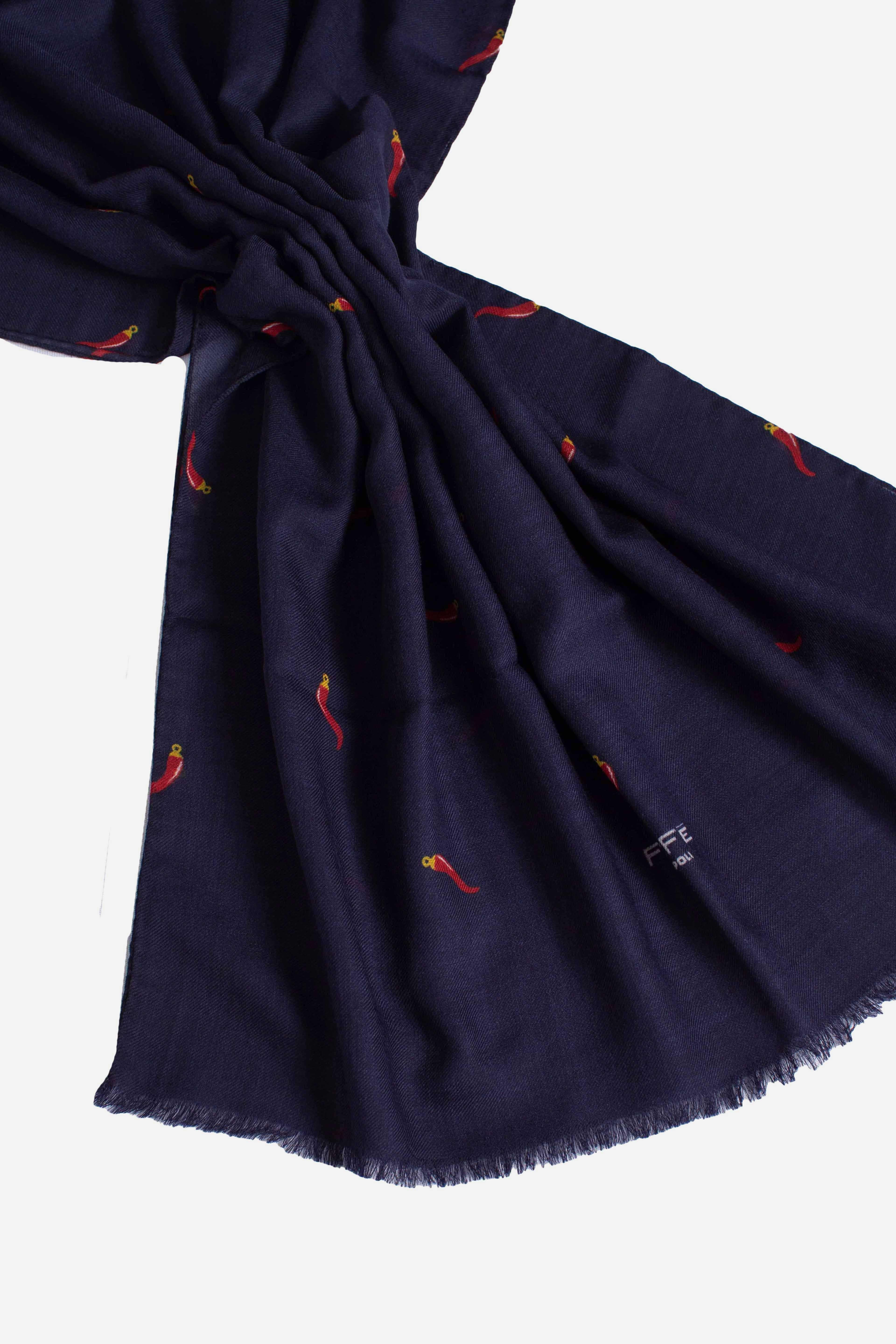 Sciarpa donau Unisex con stampa cornetti blu SCDNCORNETT1 FEFE'