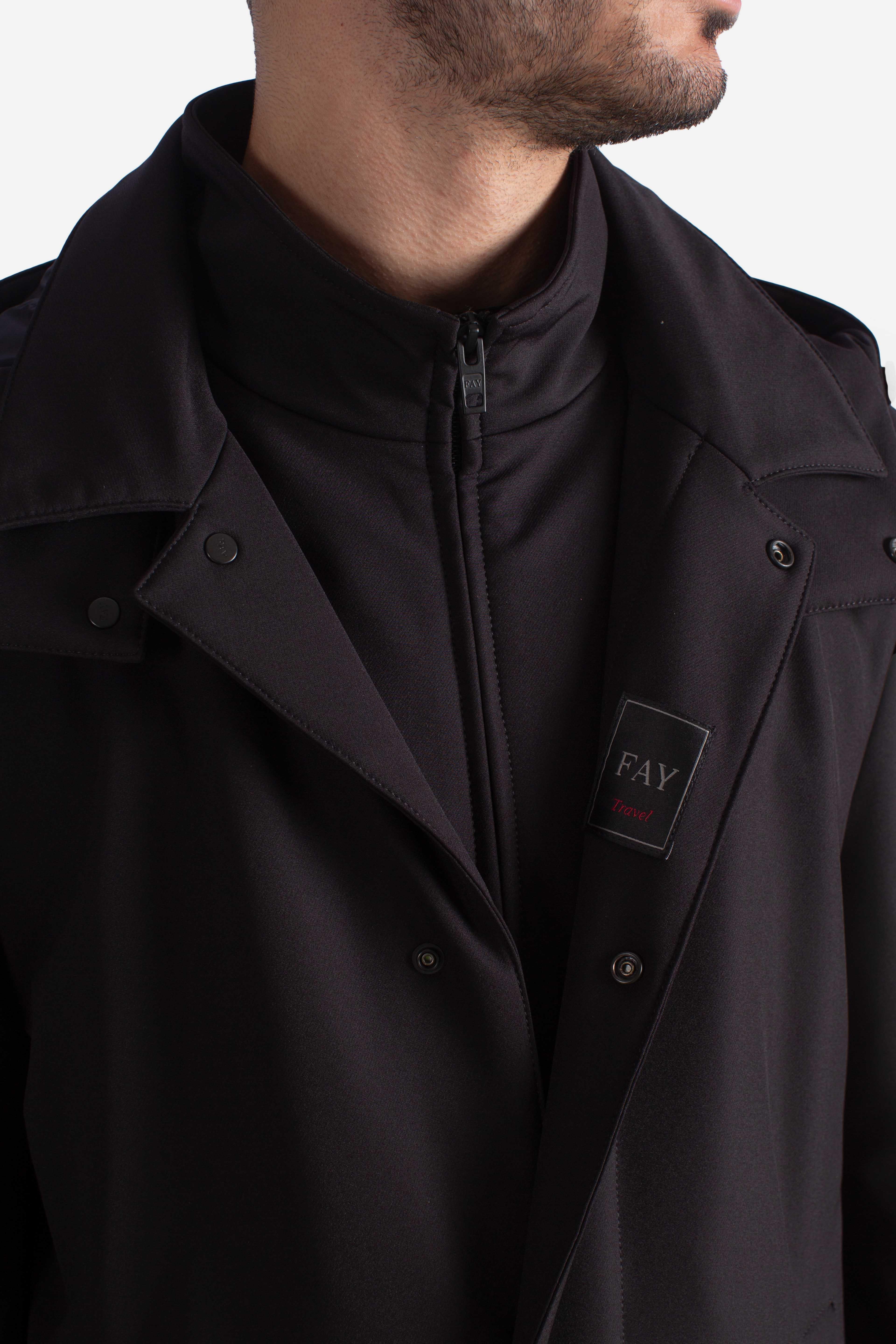 Morning Coat Travel in Jersey Stretch nero NAM6151037JXRFB999 FAY