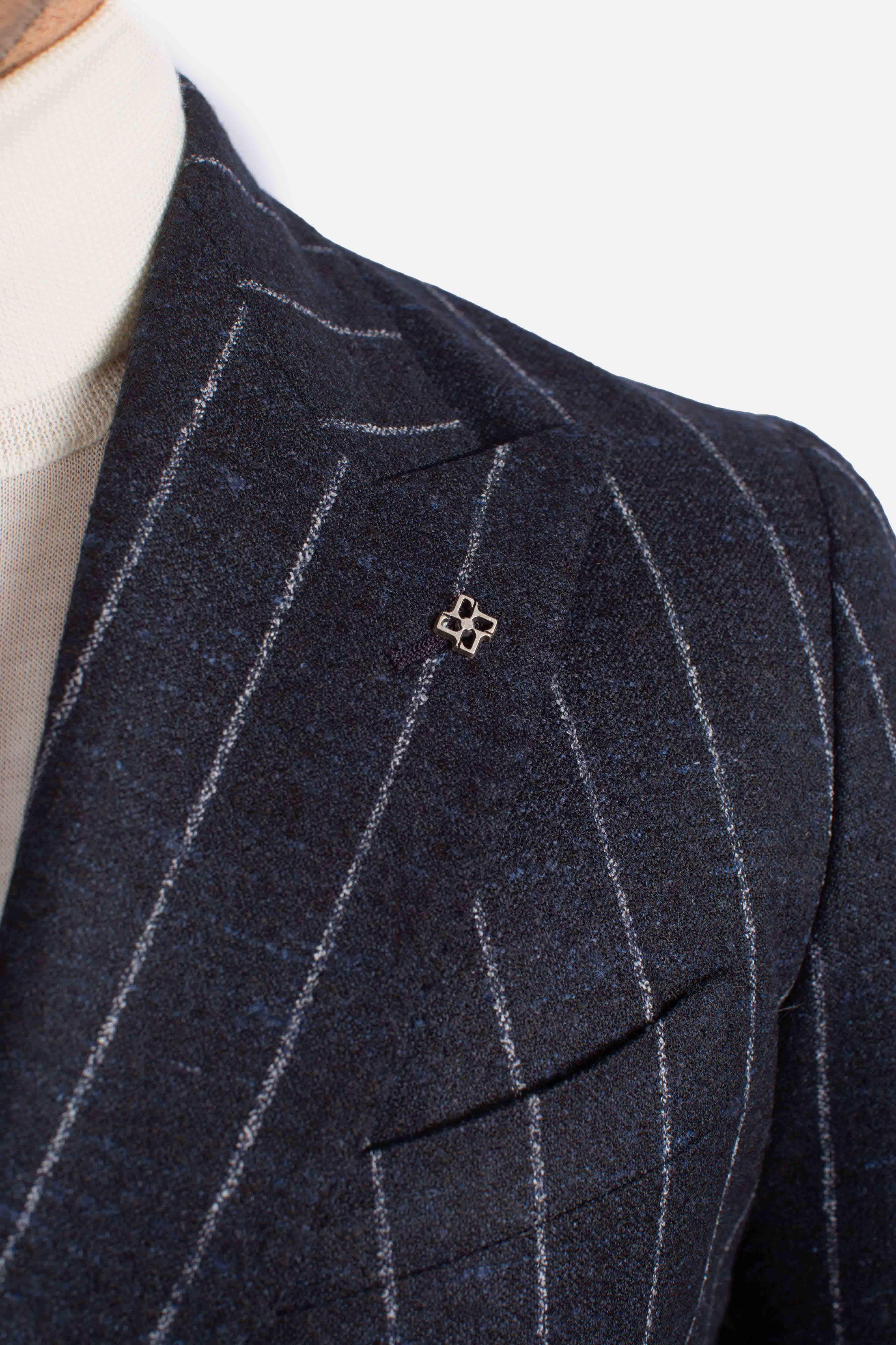 Giacca doppiopetto gessata blu 1SMC20K850012B3263 TAGLIATORE