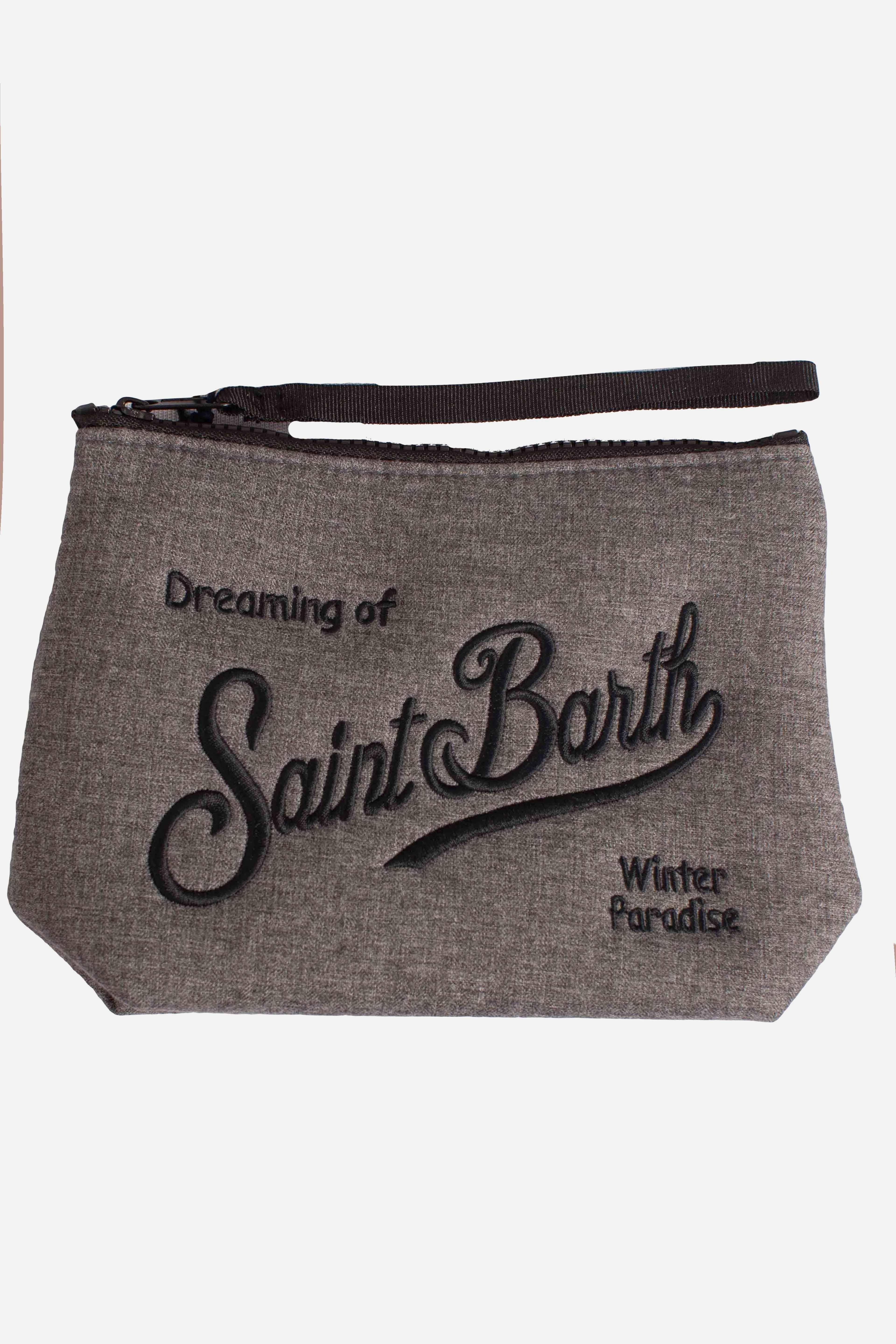 Pochette Aline grey melange effetto spigato - "Dreaming of Saint Barth Winter Paradise" ALI002500249I MC2 SAINT BARTH