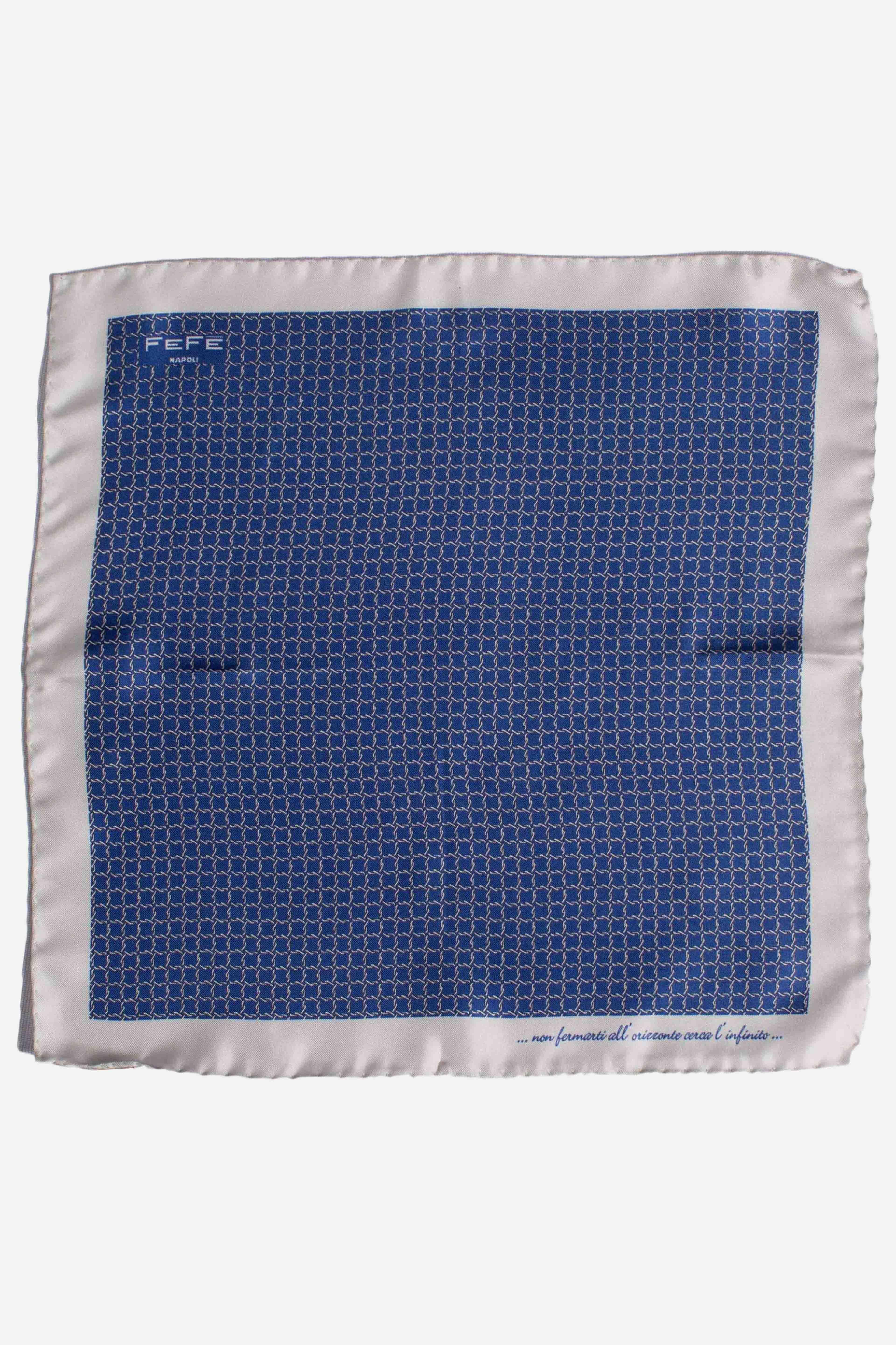 Pochette in seta stampa dandy catena blu royal CATENA2 FEFE'