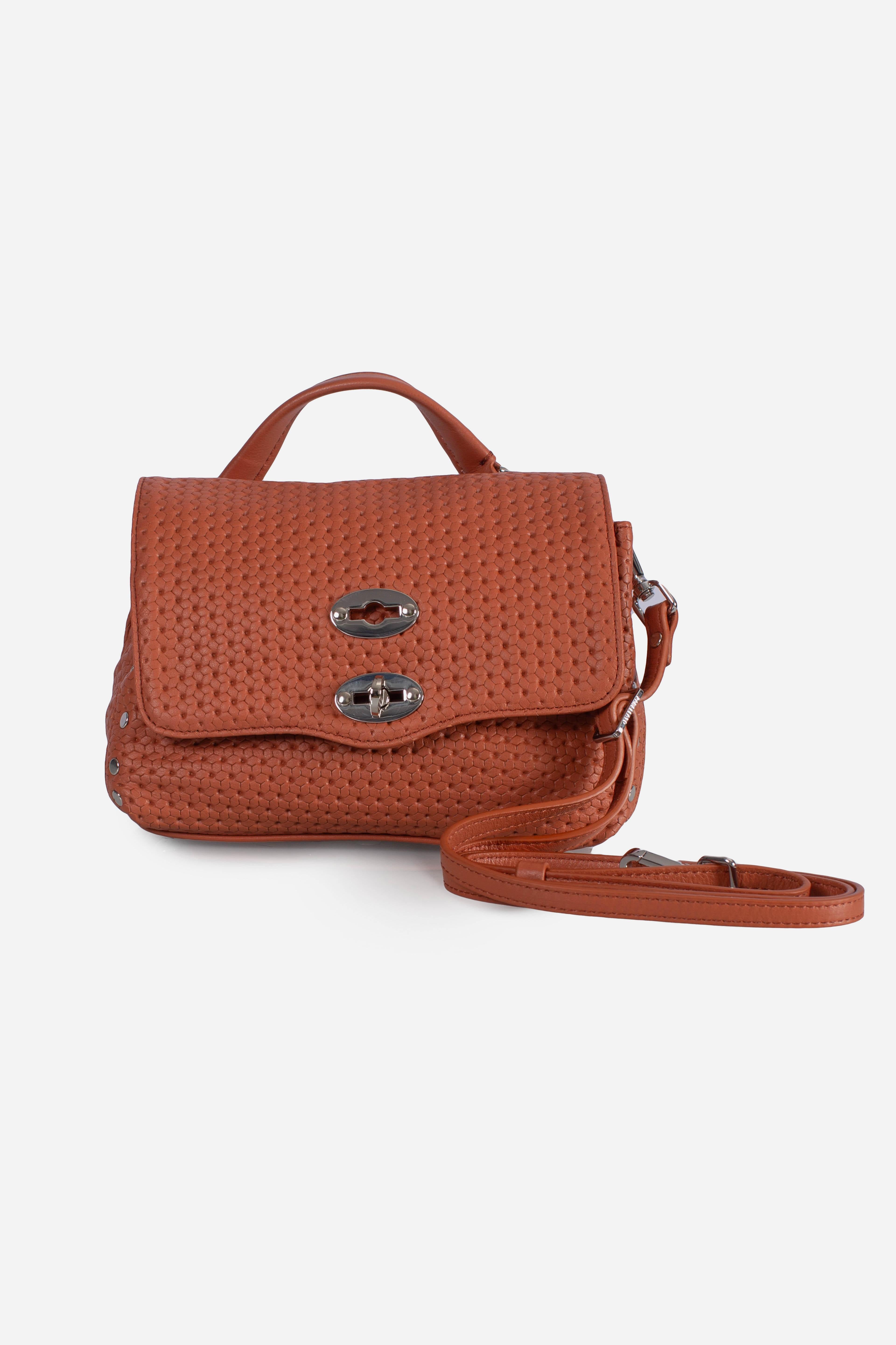 Borsa Postina Baby effetto intrecciato brown brandy 0680102190000BZ0203 ZANELLATO