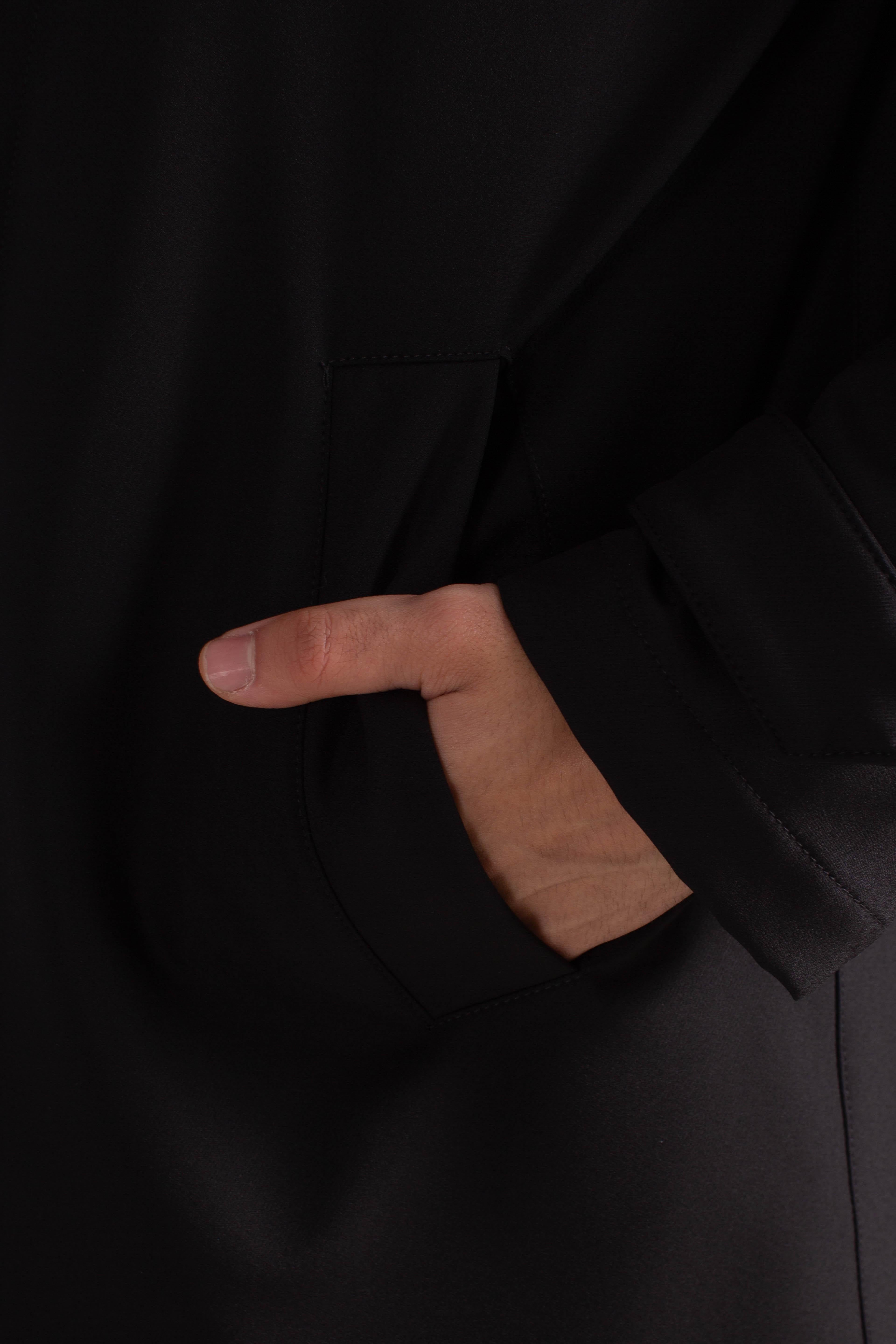 Morning Coat Travel in Jersey Stretch nero NAM6151037JXRFB999 FAY