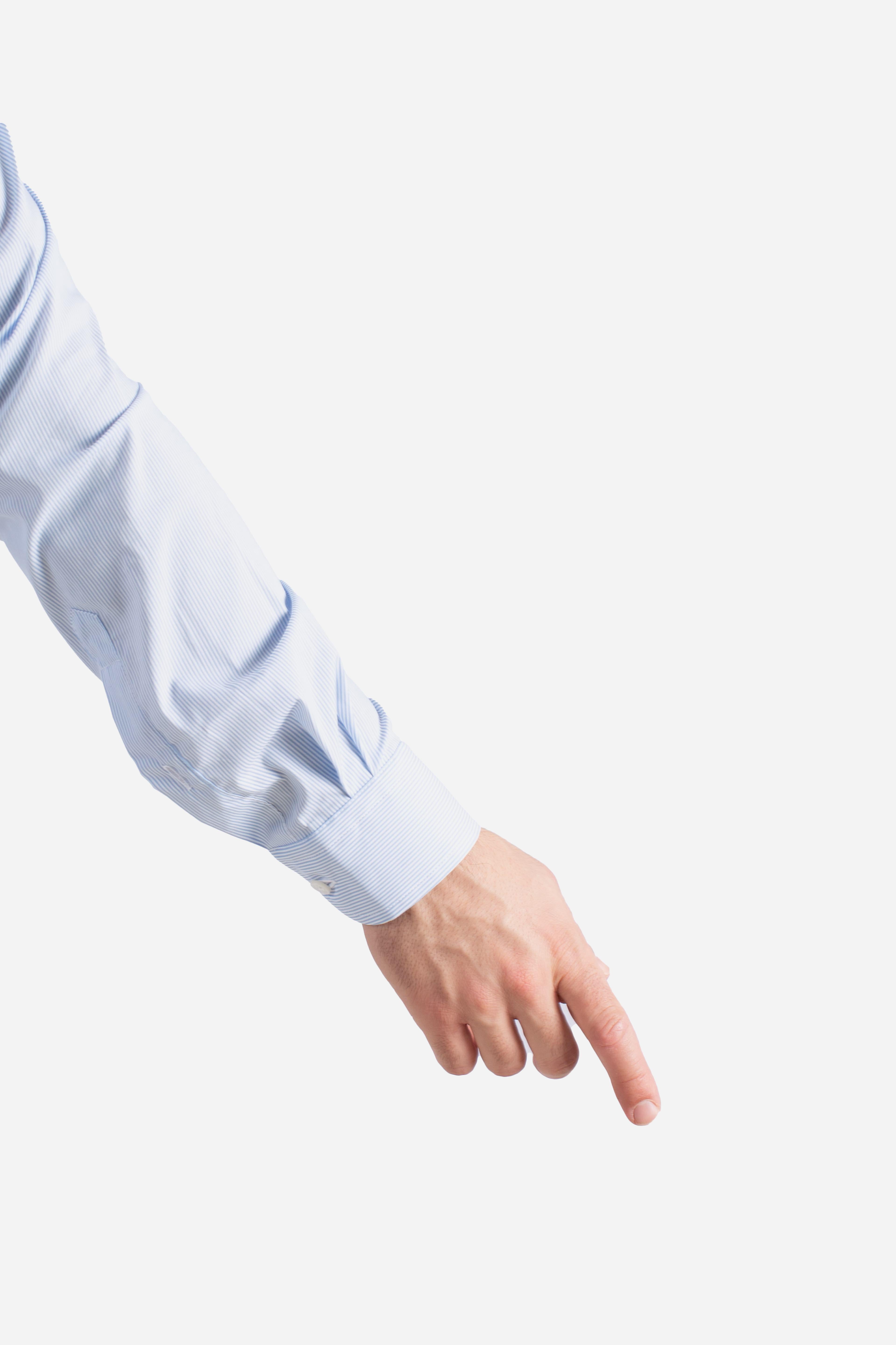 Camicia Uomo botton down Stretch Microfantasia bianco azzurro NCMA150258SXAIU601 FAY